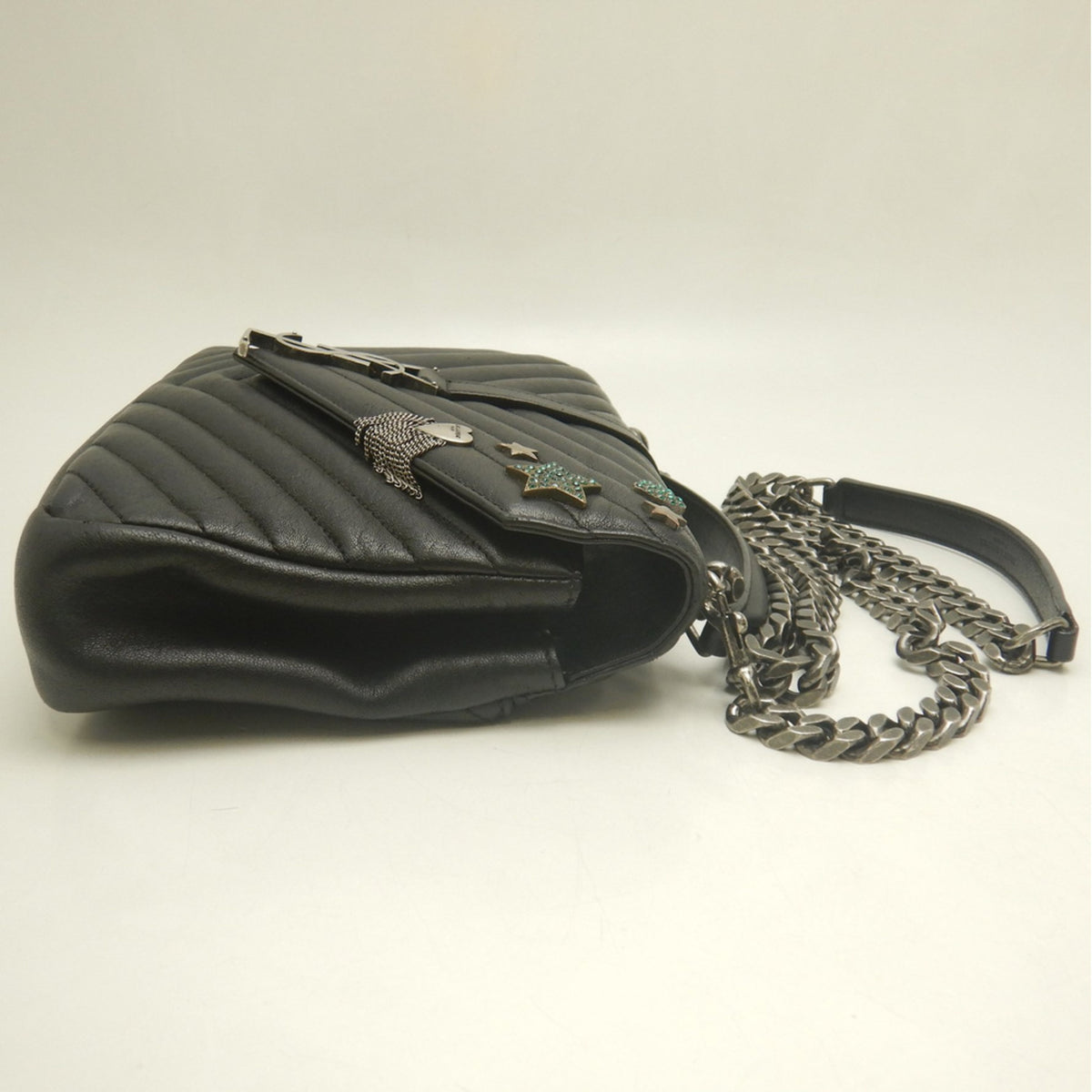 Yves Saint Laurent Black Leather School Bag Shoulder Bag (Pre-Owned)