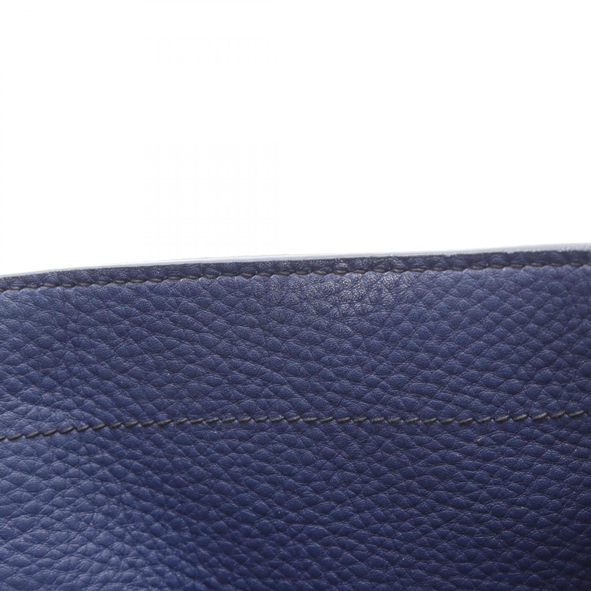 Miu Miu Blue Leather Handbag Tote Bag (Pre-Owned)