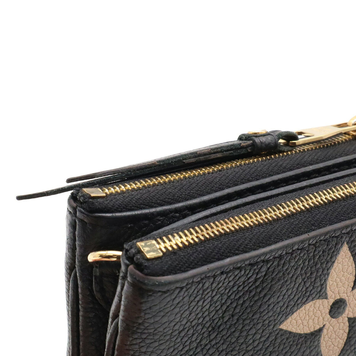Louis Vuitton Beige Black Monogram Empreinte Leather Clutch Bag Pochette Pouch Shoulder Bag (Pre-Owned)