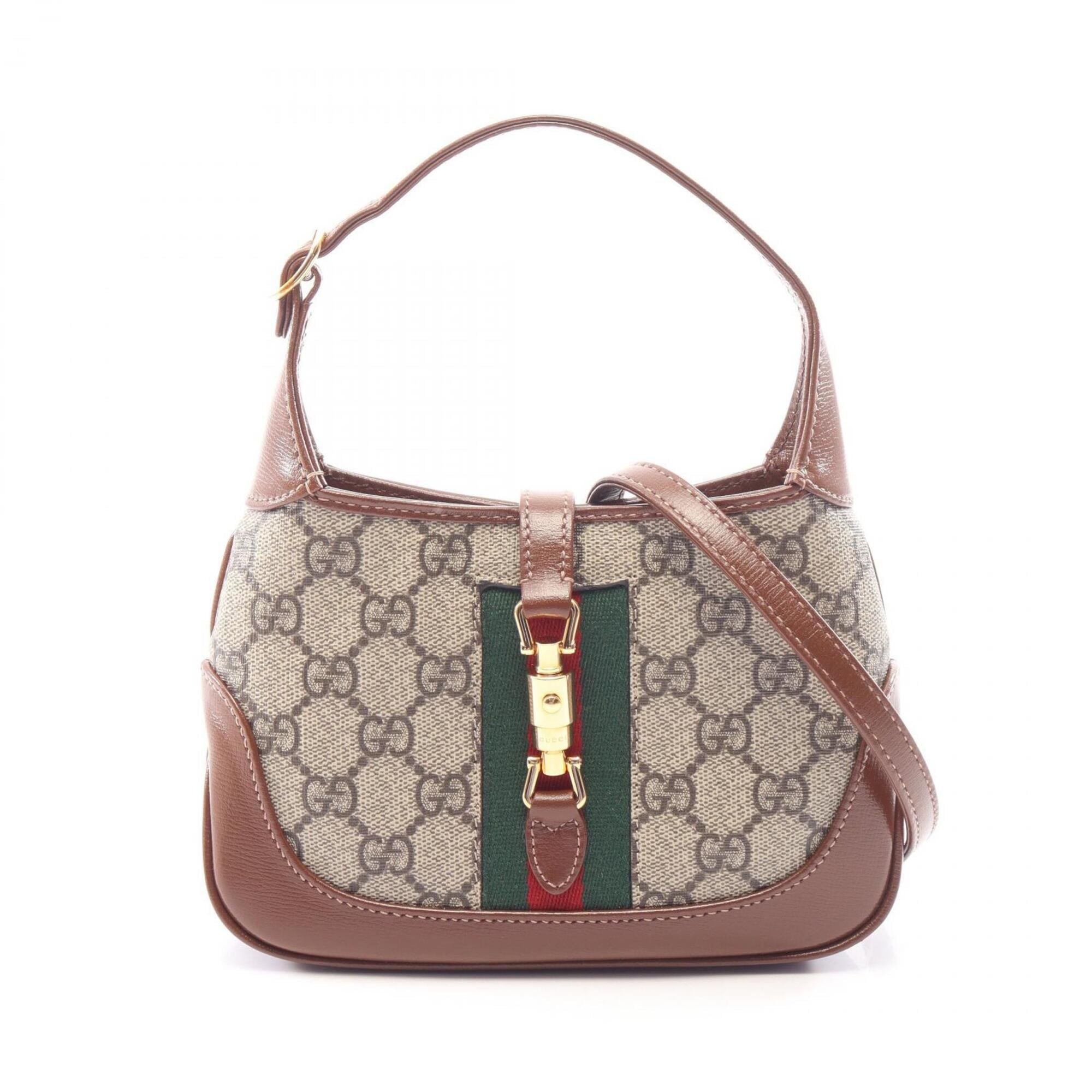Gucci Beige Brown Multi-Color Pvc Leather Handbag (Pre-Owned)