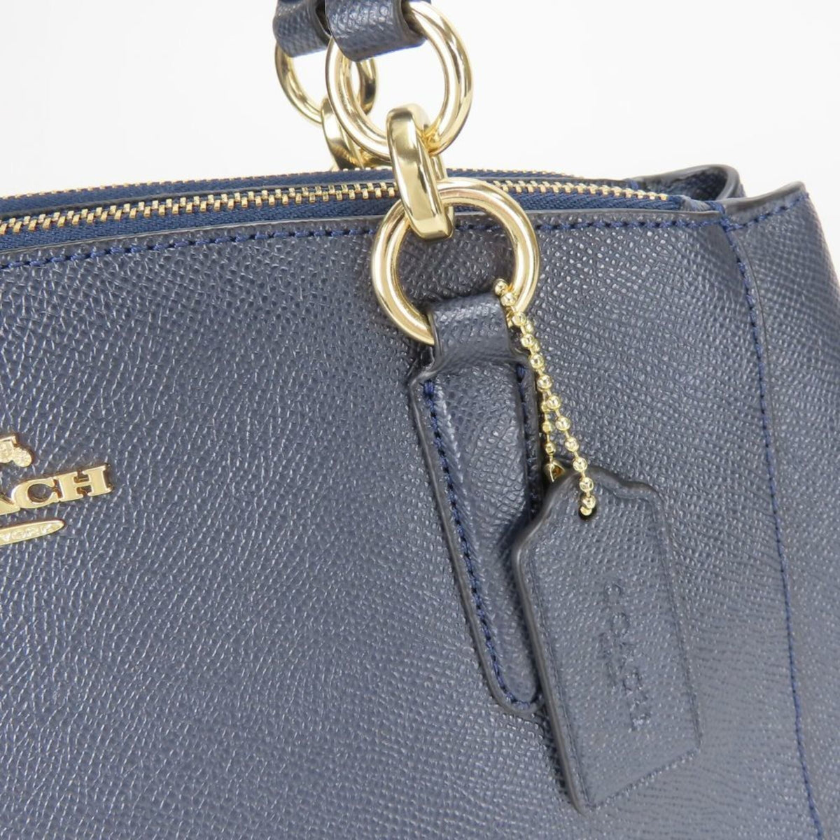 Coach Navy Leather Handbag (Pre-Owned)