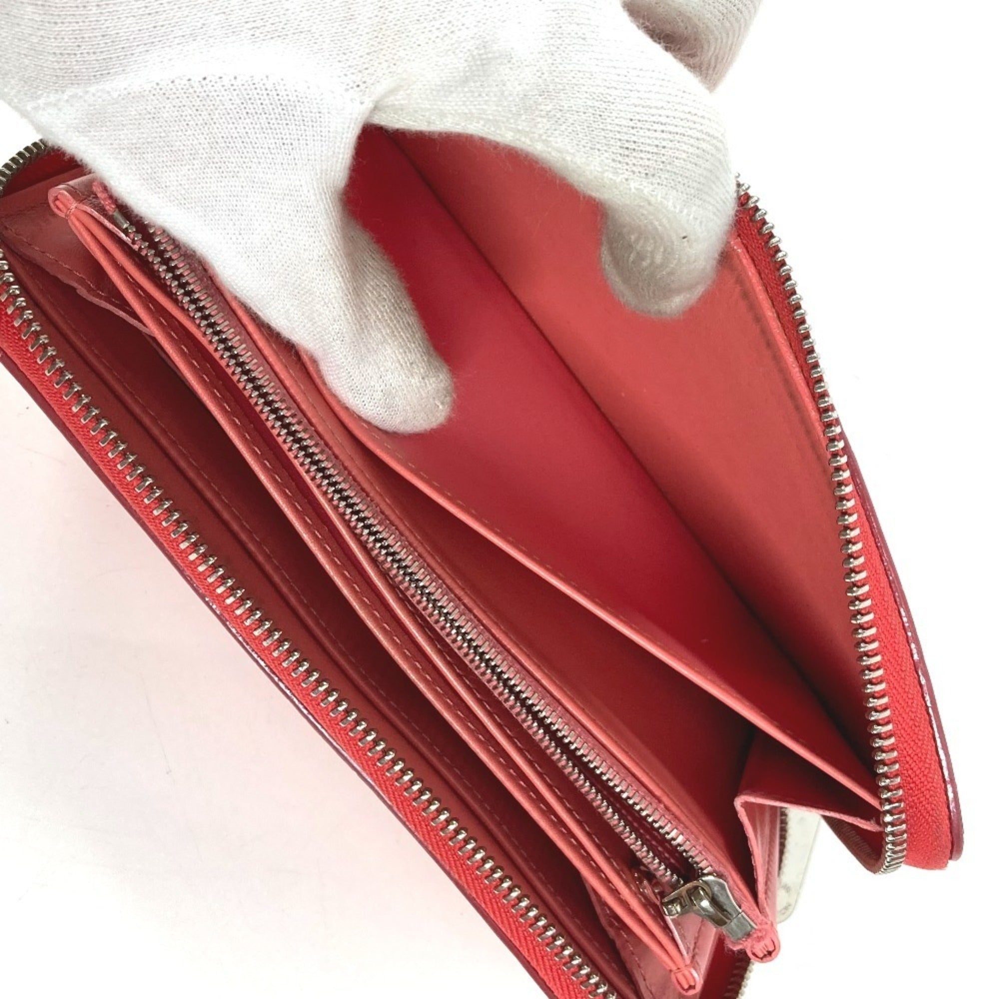Louis Vuitton Galle Pink Poppy Petal Monogram Vernis Rayures Long Wallet (Bi-Fold) (Pre-Owned)