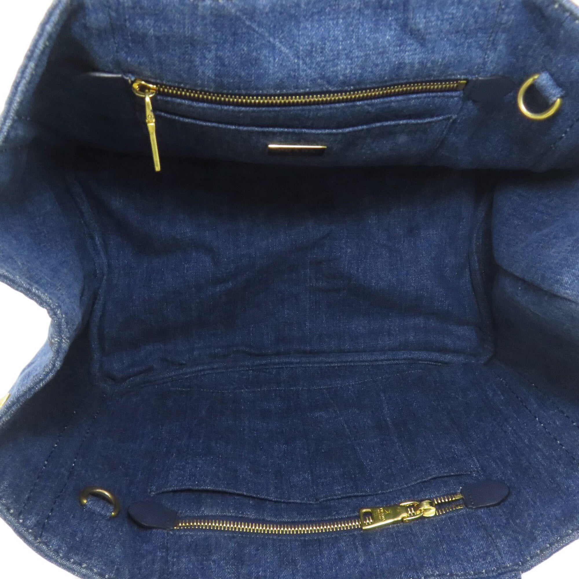 Prada Canapa Blue Denim Handbag (Pre-Owned)