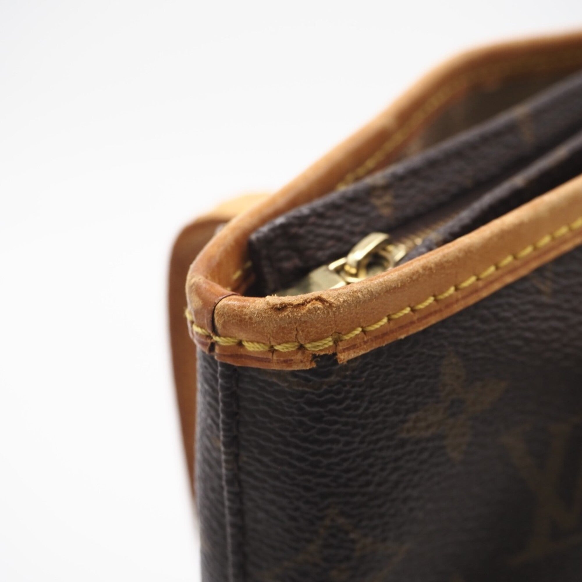 Louis Vuitton Monogram Brown Coated Canvas Leather Handbag (Pre-Owned)