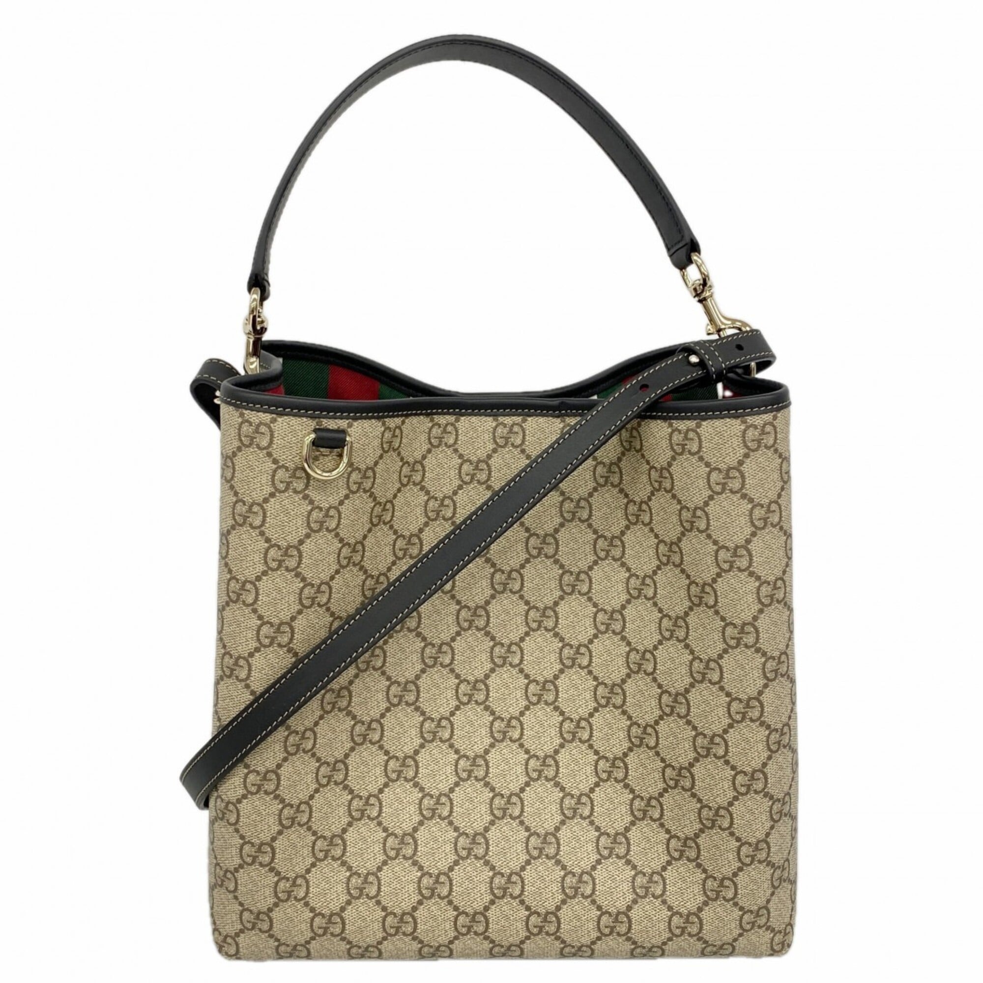 Gucci Black Brown Pvc Handbag (Pre-Owned)