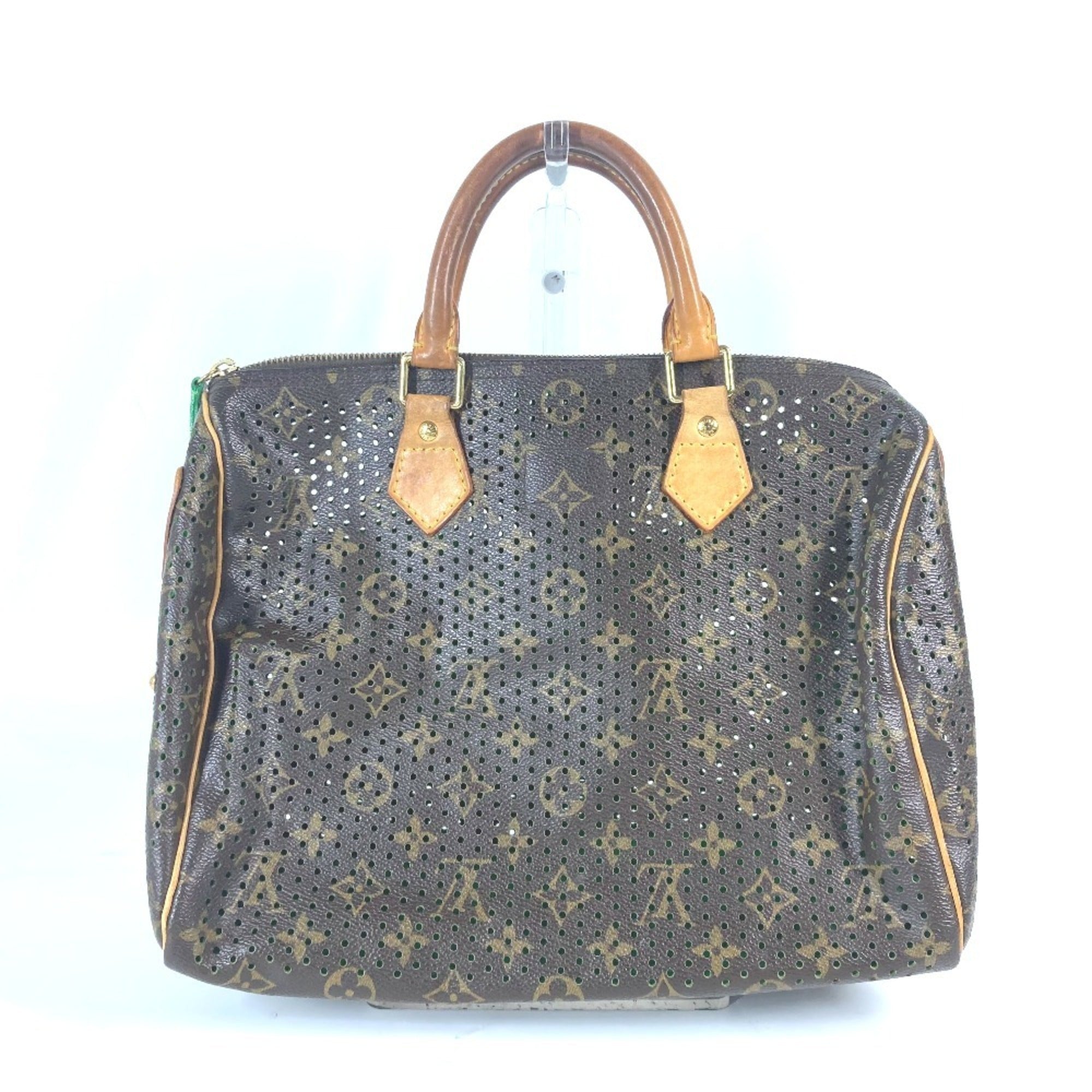 Louis Vuitton Brown Green Monogram Boston Bag Handbag (Pre-Owned)
