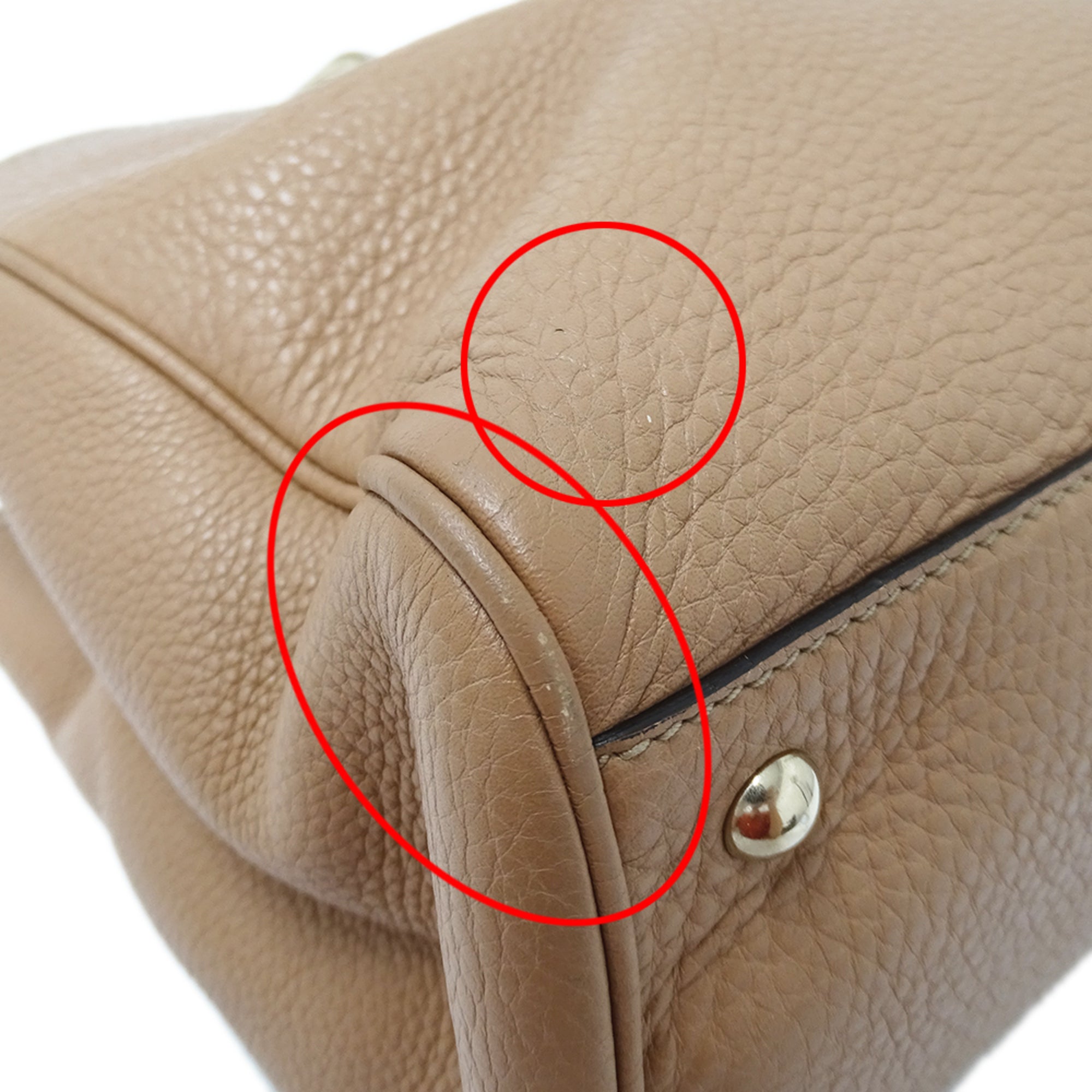 Gucci Beige Leather Handbag Shoulder Bag (Pre-Owned)