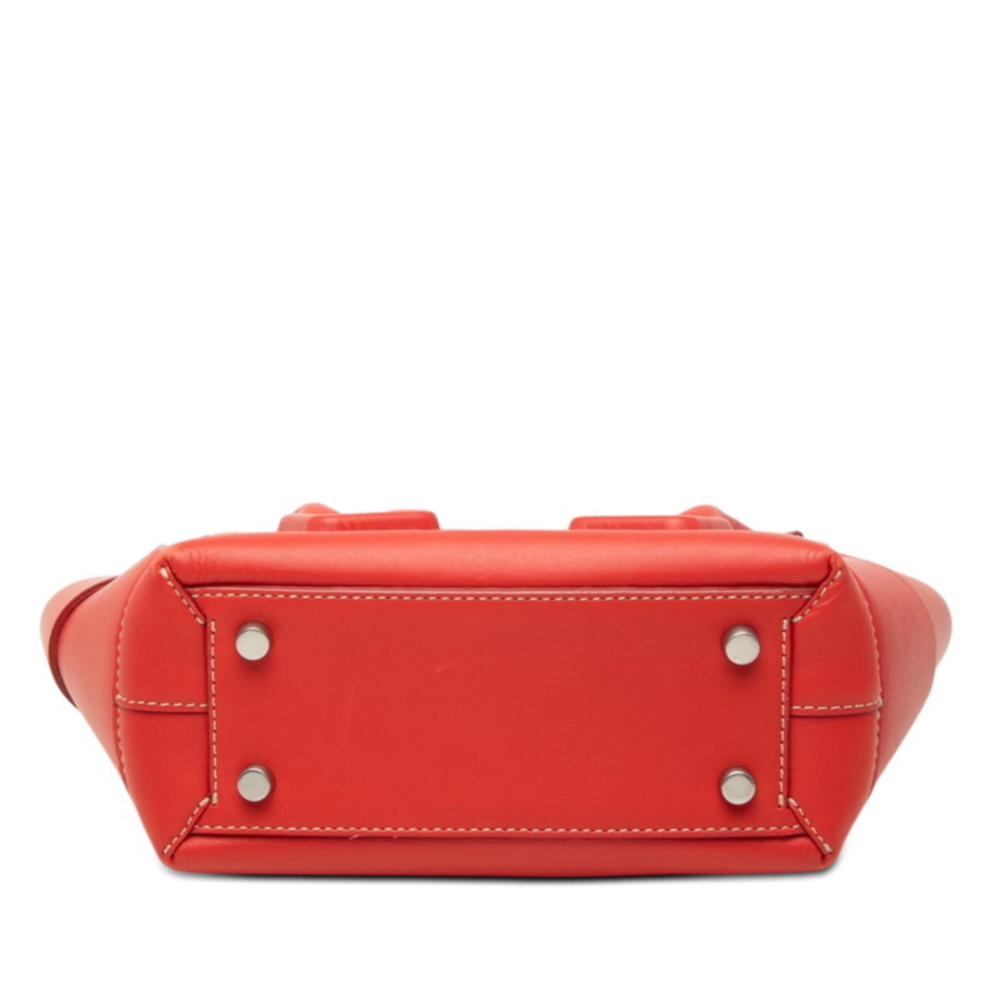 Bottega Veneta Red Color Leather Handbag Shoulder Bag (Pre-Owned)
