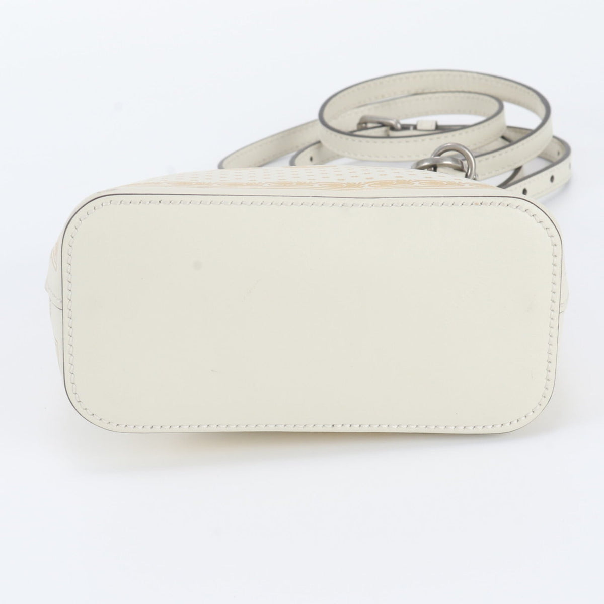 Gucci Gold Ivory Leather Shoulder Bag (Pre-Owned)
