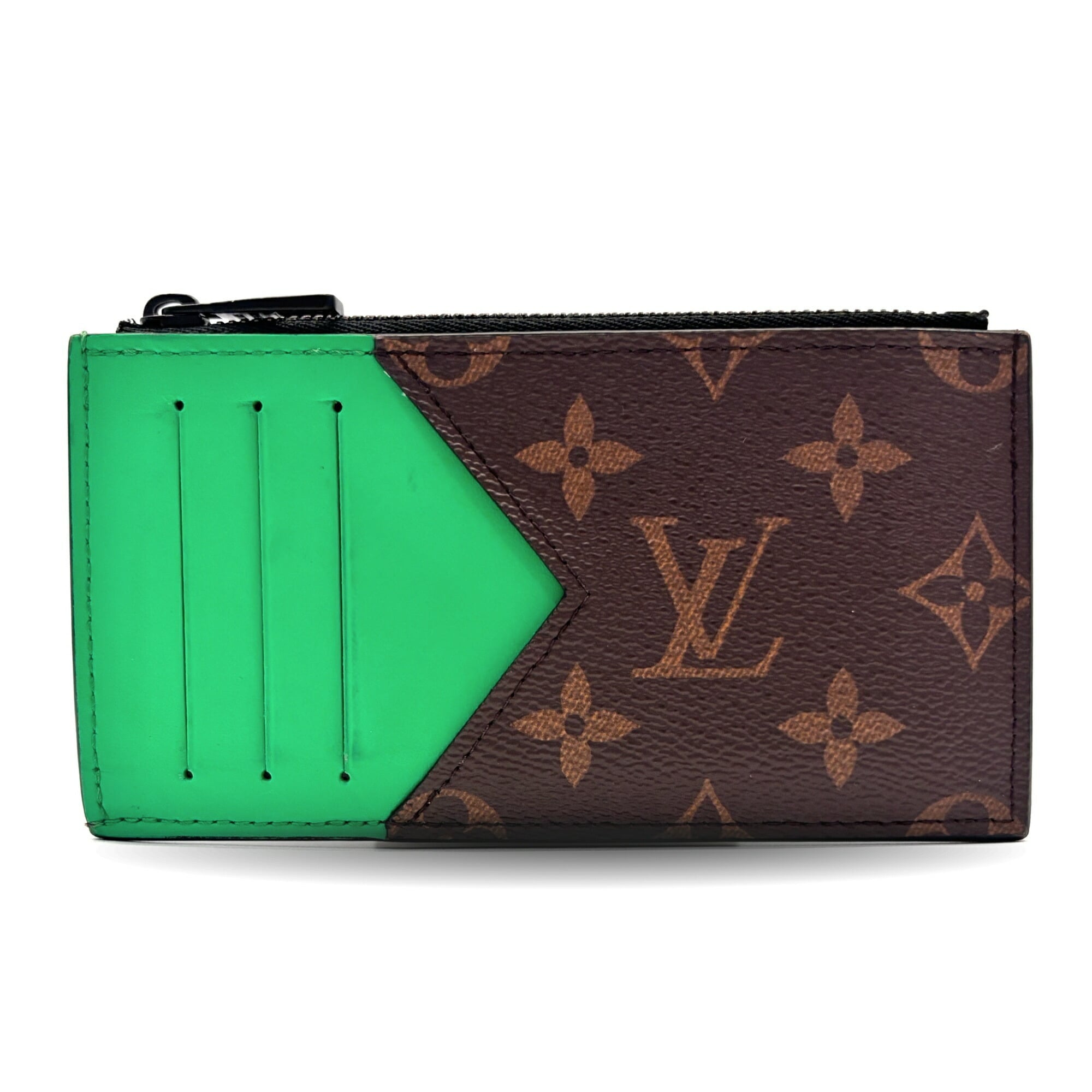 Louis Vuitton Monogram Macassar Green Monogram Macassar Coin Purse/Coin Case (Pre-Owned)