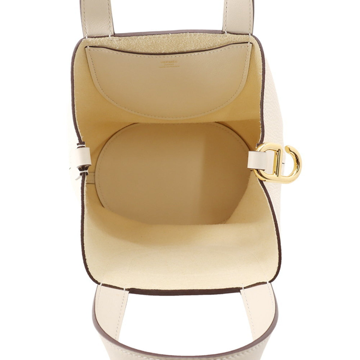 Hermes Gold Taurillon Clemence Leather Swift Leather Tote Bag (Pre-Owned)