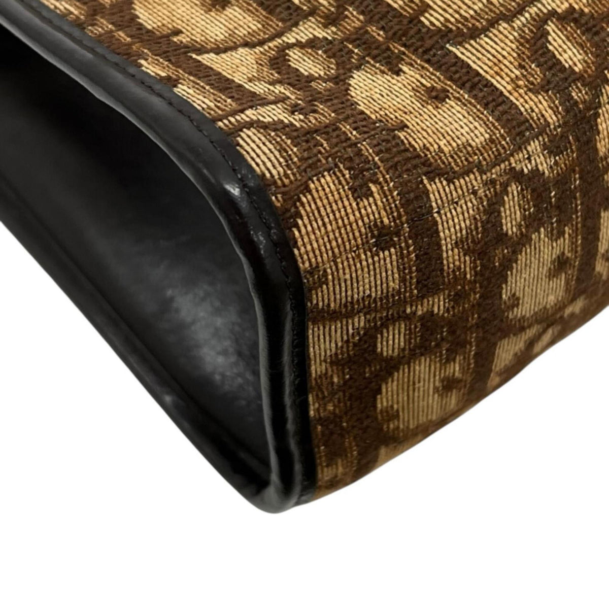 Christian Dior Brown Canvas Leather Shoulder Bag (Pre-Owned)