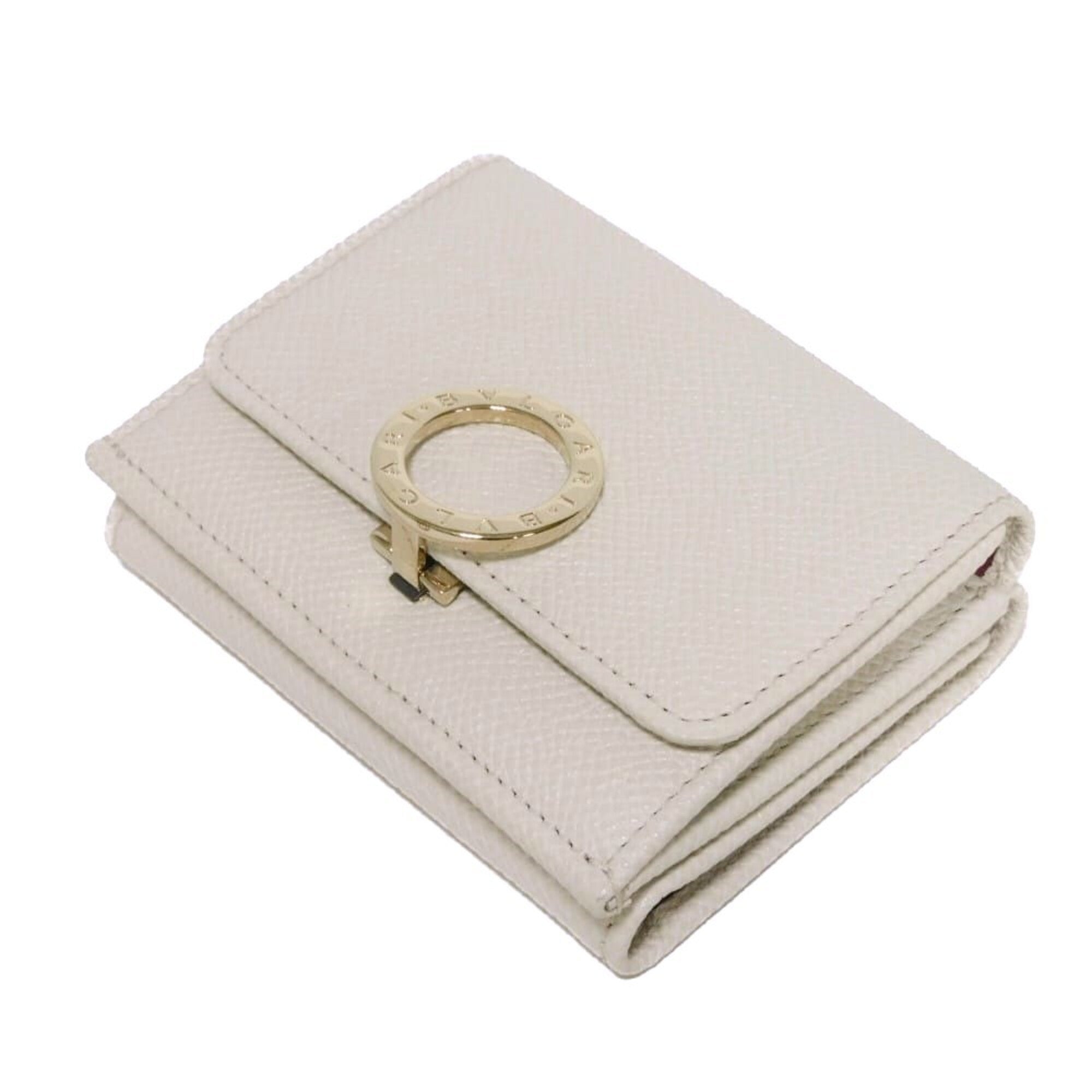 Bvlgari White Leather Wallet (Tri-Fold) (Pre-Owned)
