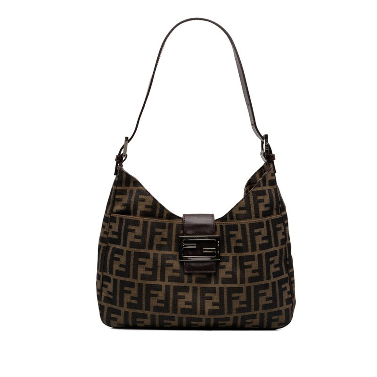 Fendi Brown Canvas Leather Shoulder Bag (Pre-Owned)