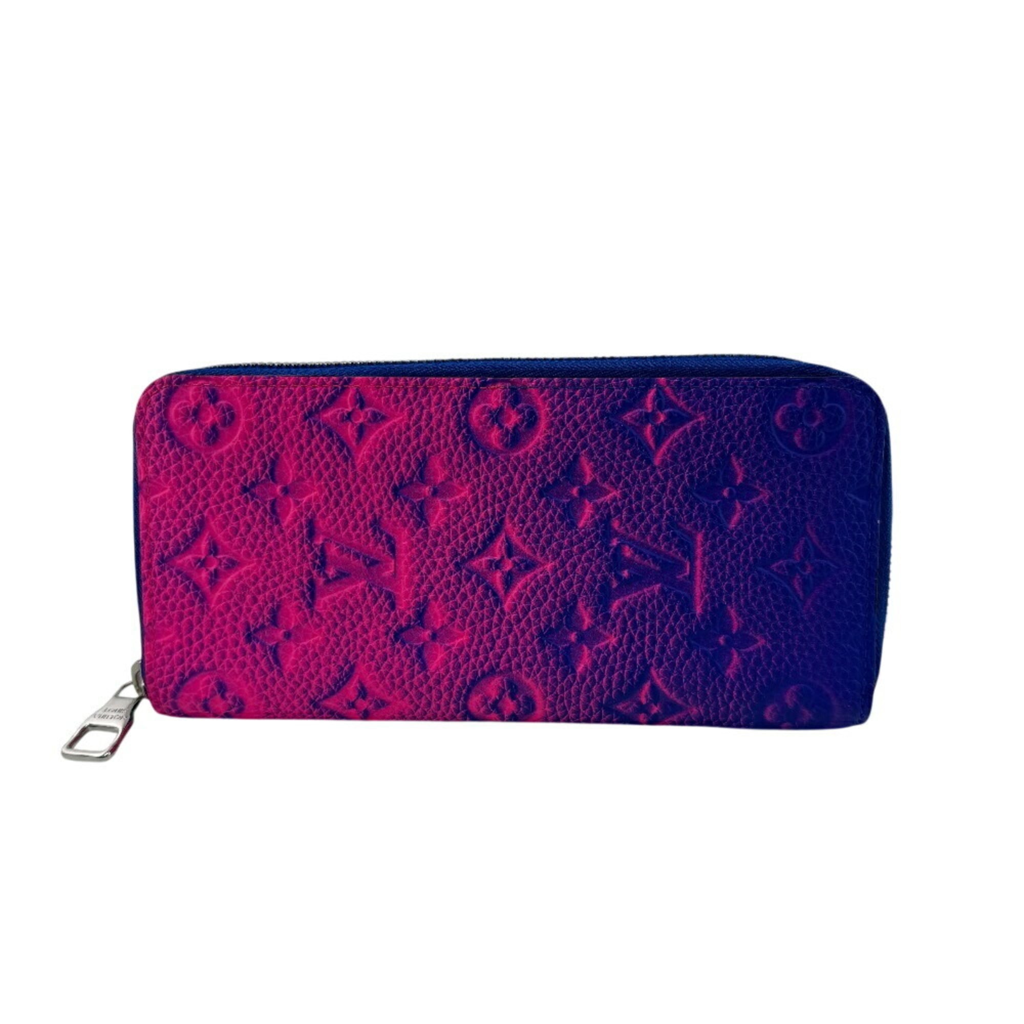 Louis Vuitton Blue Pink Leather Long Wallet (Bi-Fold) (Pre-Owned)