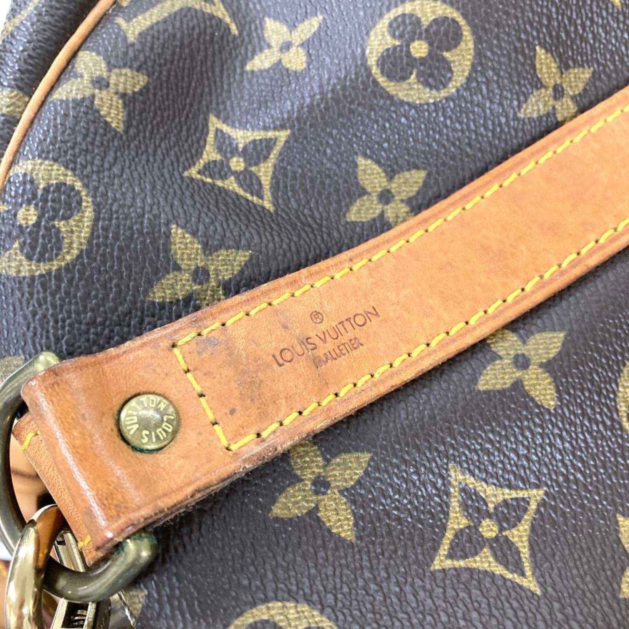 Louis Vuitton Brown Monogram Canvas Leather Boston Bag (Pre-Owned)