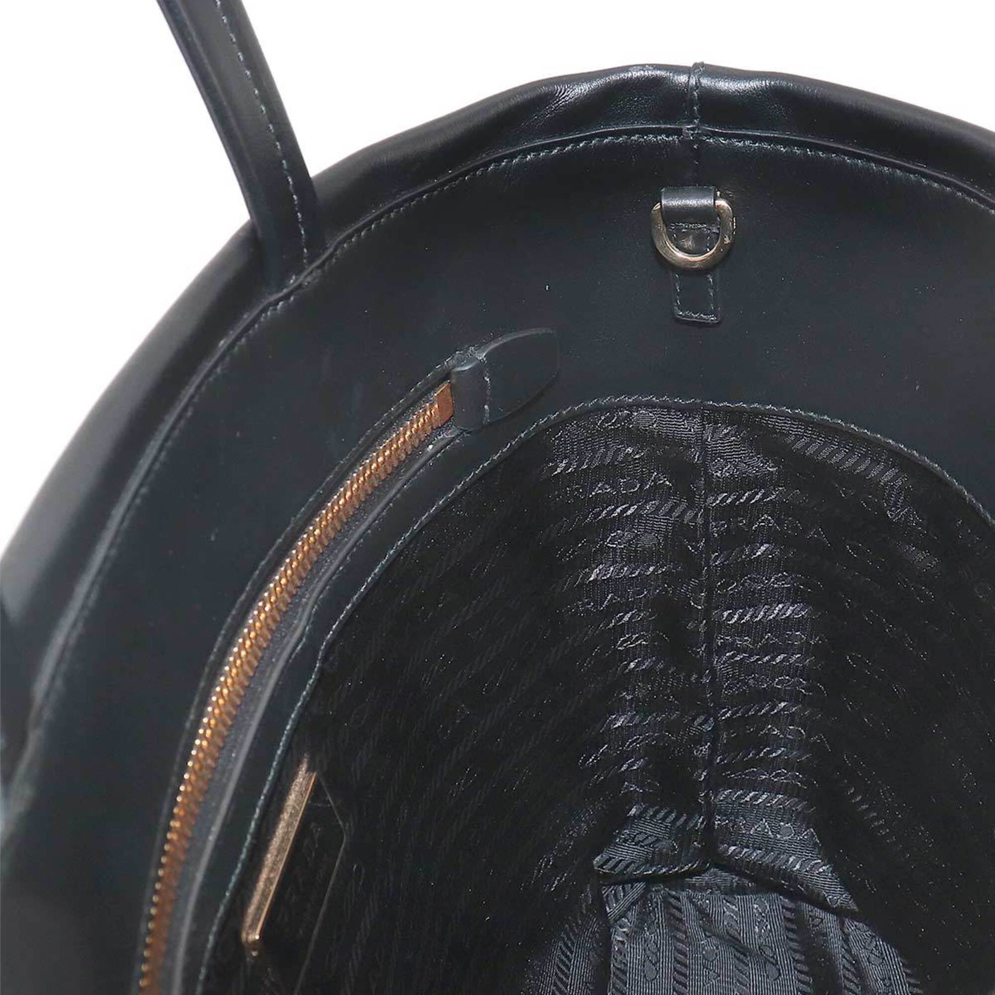 Prada Black Nero Leather Handbag Shoulder Bag Tote Bag (Pre-Owned)