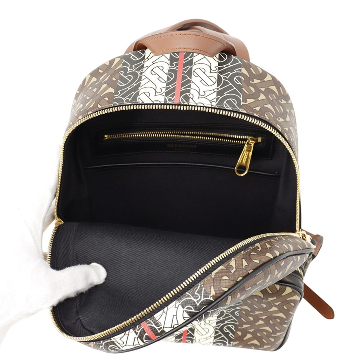 Burberry Brown Multi-Color Pvc Leather Backpack (Pre-Owned)