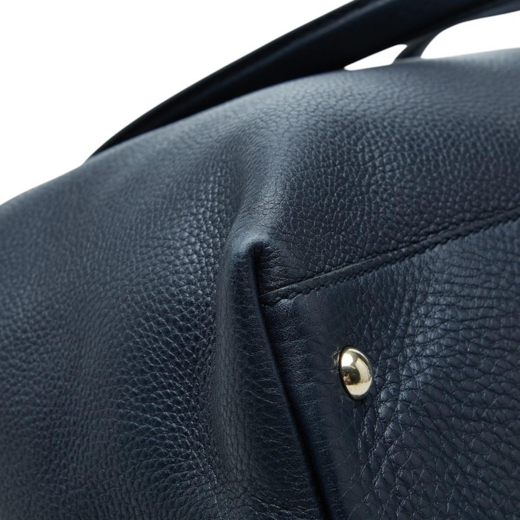 Gucci Navy Leather Shoulder Bag Tote Bag (Pre-Owned)