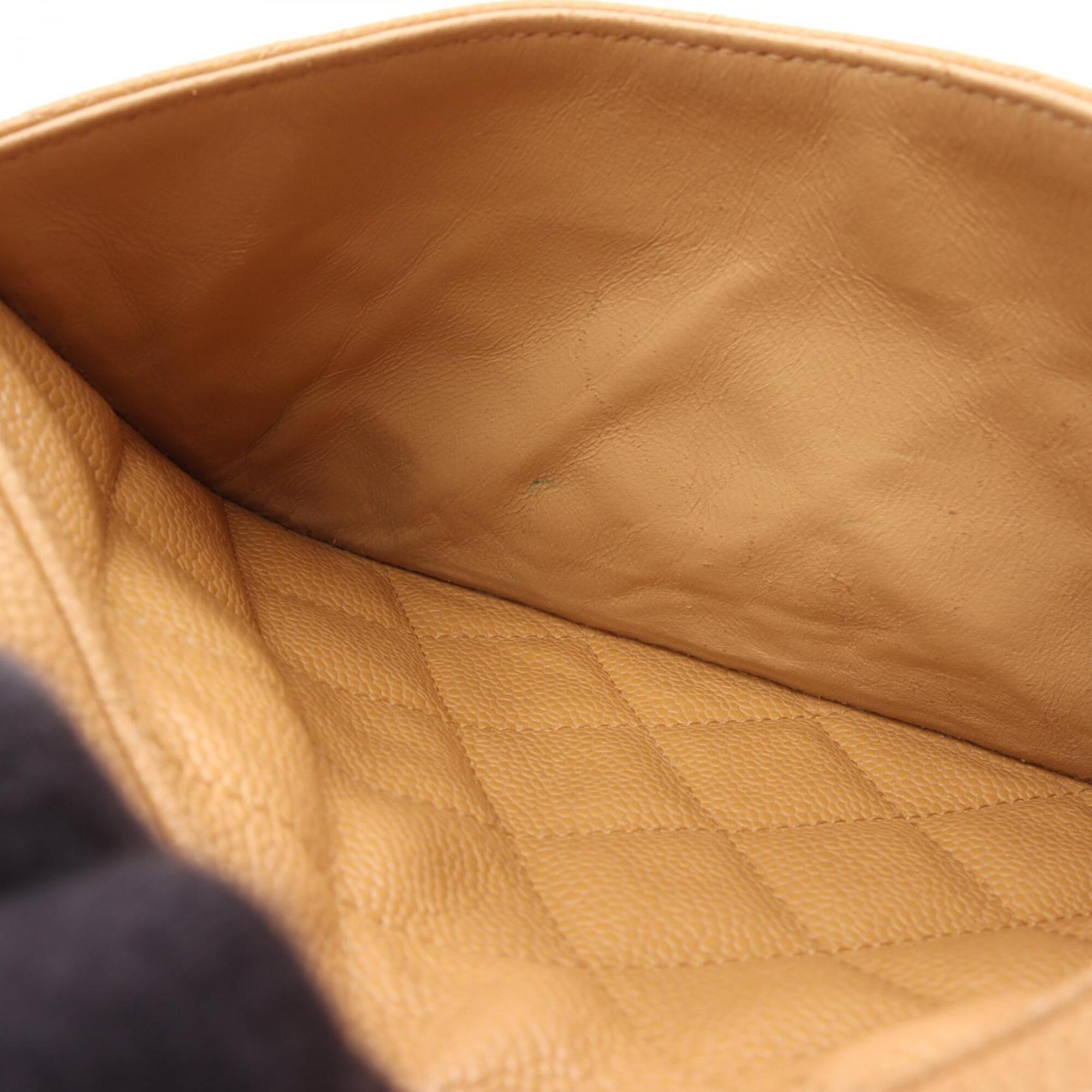 Chanel Beige Leather Handbag Shoulder Bag (Pre-Owned)
