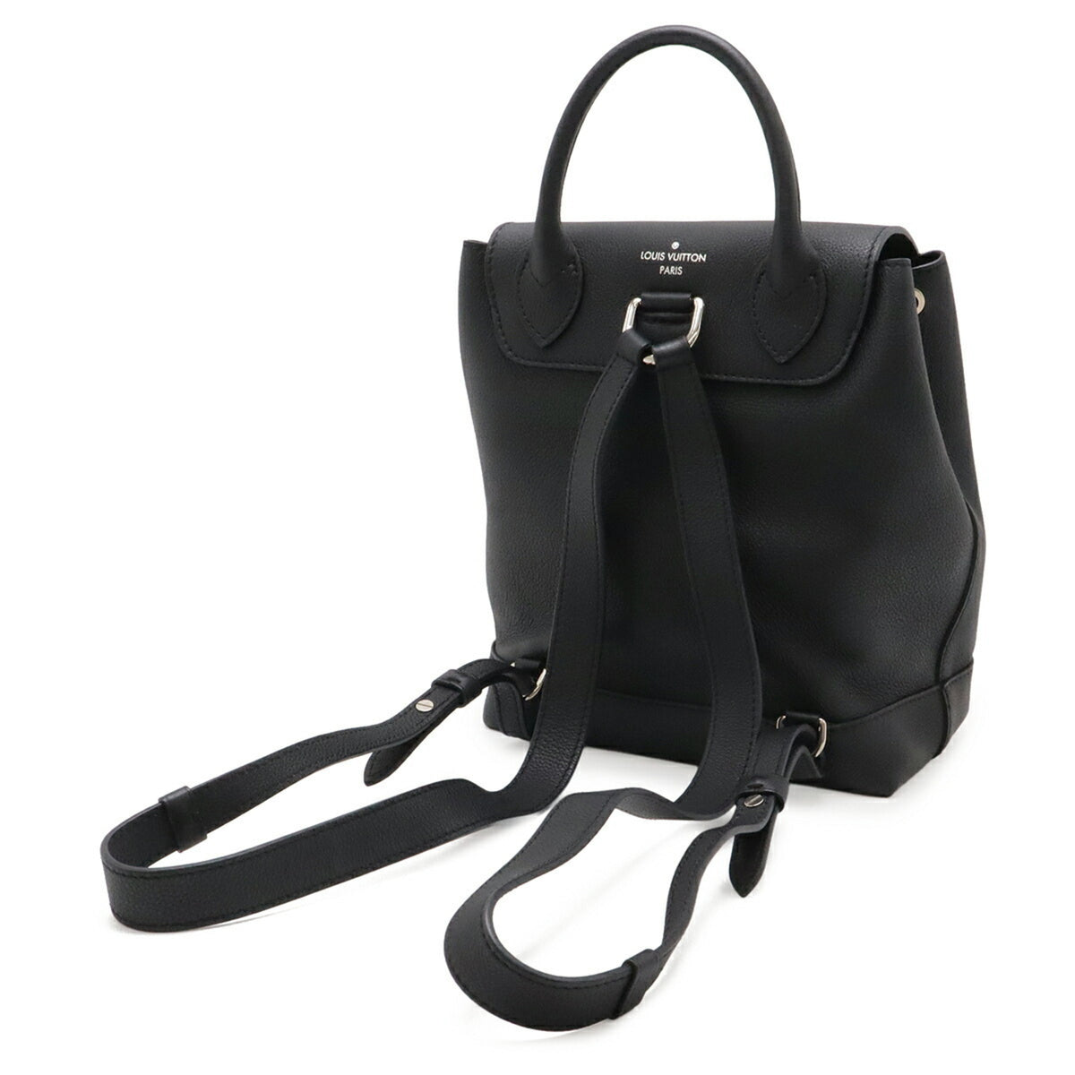 Louis Vuitton Black Noir Leather Backpack (Pre-Owned)