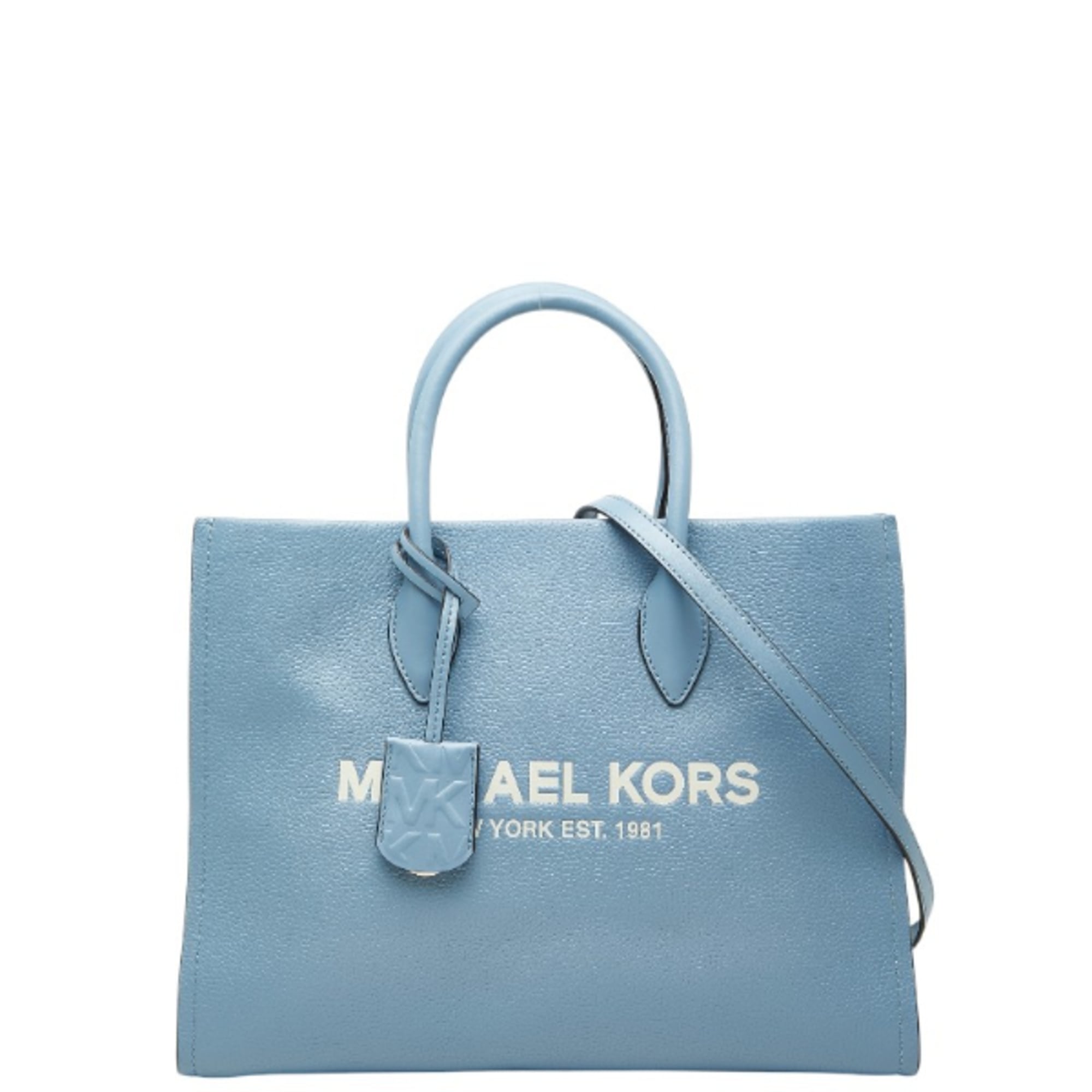 Michael Kors Blue Leather Handbag Shoulder Bag Tote Bag (Pre-Owned)