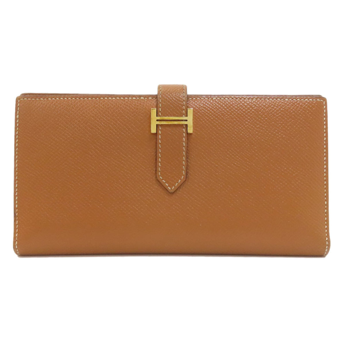 Hermes Gold Brown Epsom Leather Long Wallet (Bi-Fold) (Pre-Owned)