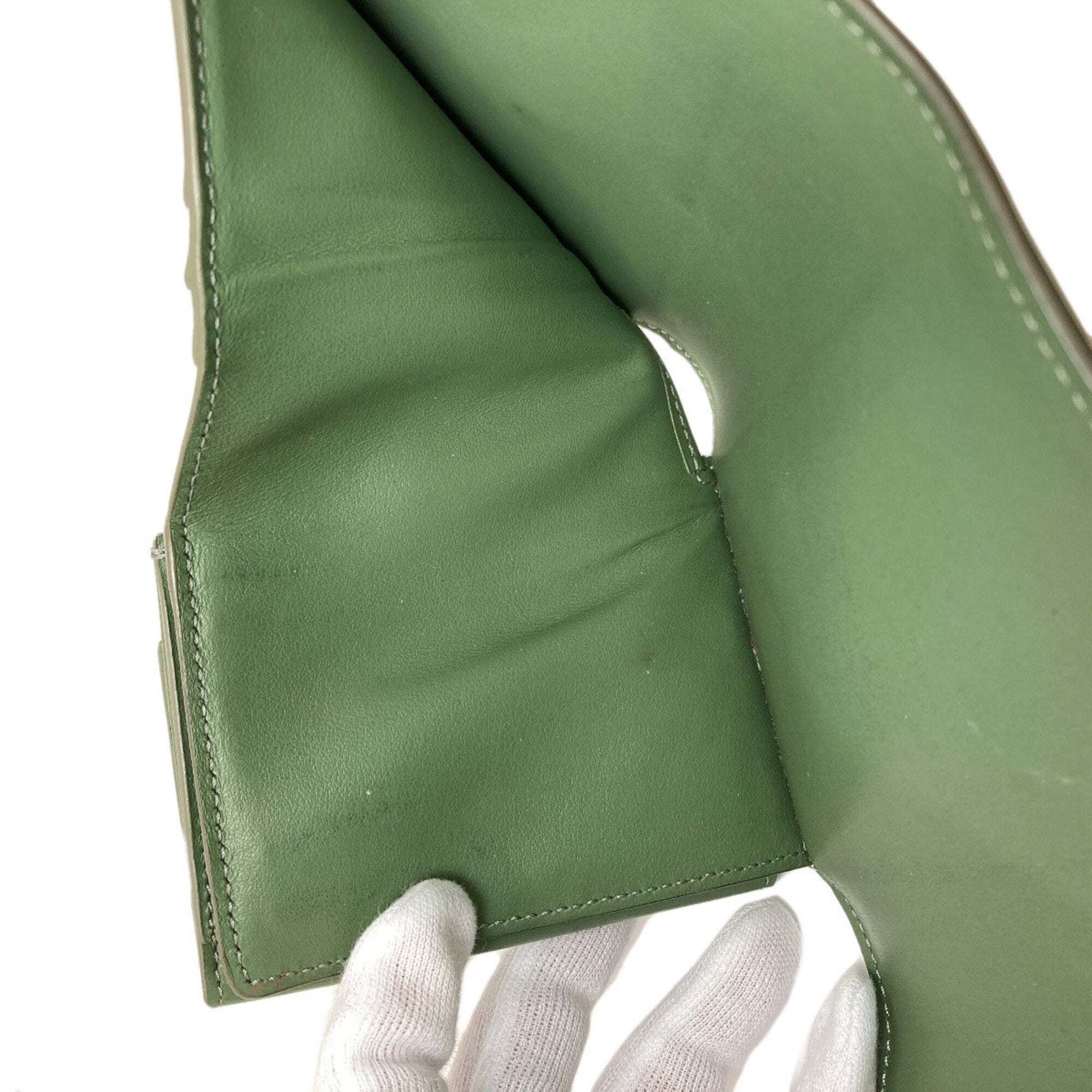 Celine Green Leather Wallet (Bi-Fold) (Pre-Owned)