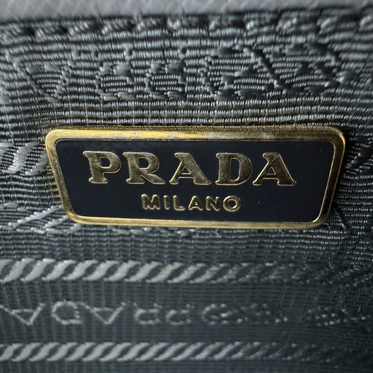 Prada Gray Leather Shoulder Bag (Pre-Owned)