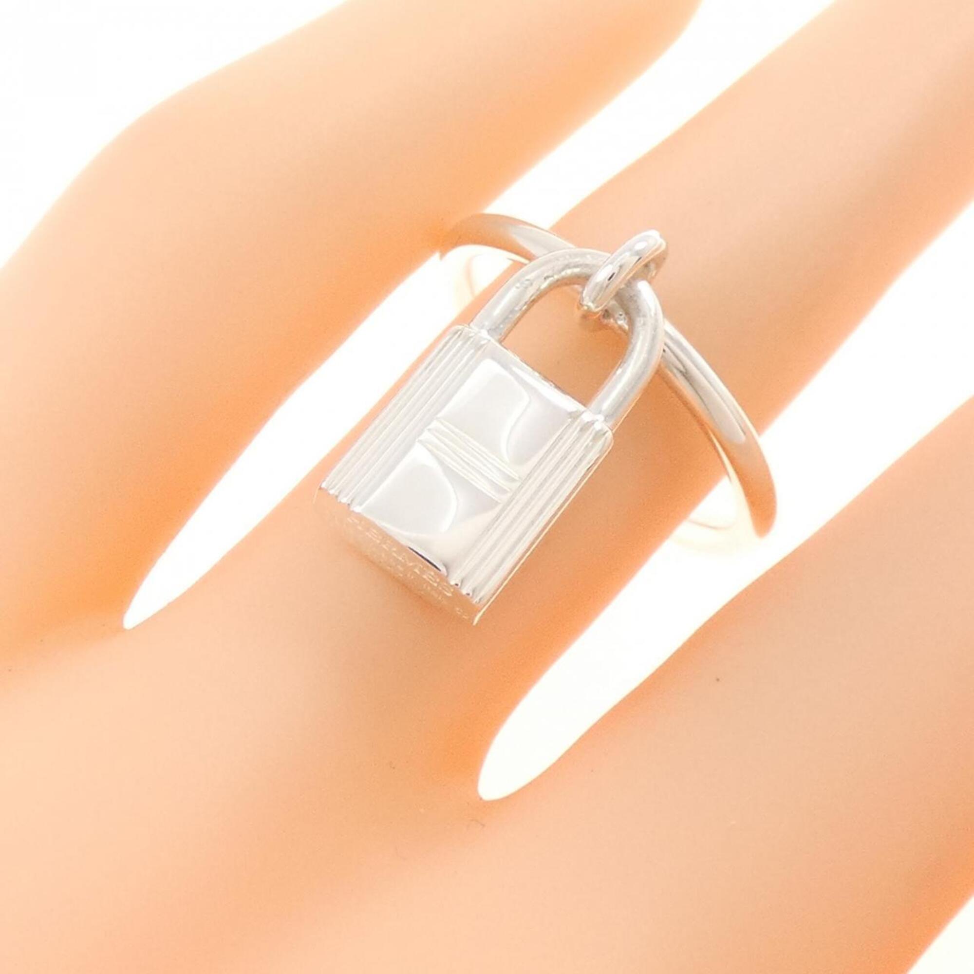 Hermes Silver Silver 925 Band Ring (Pre-Owned)