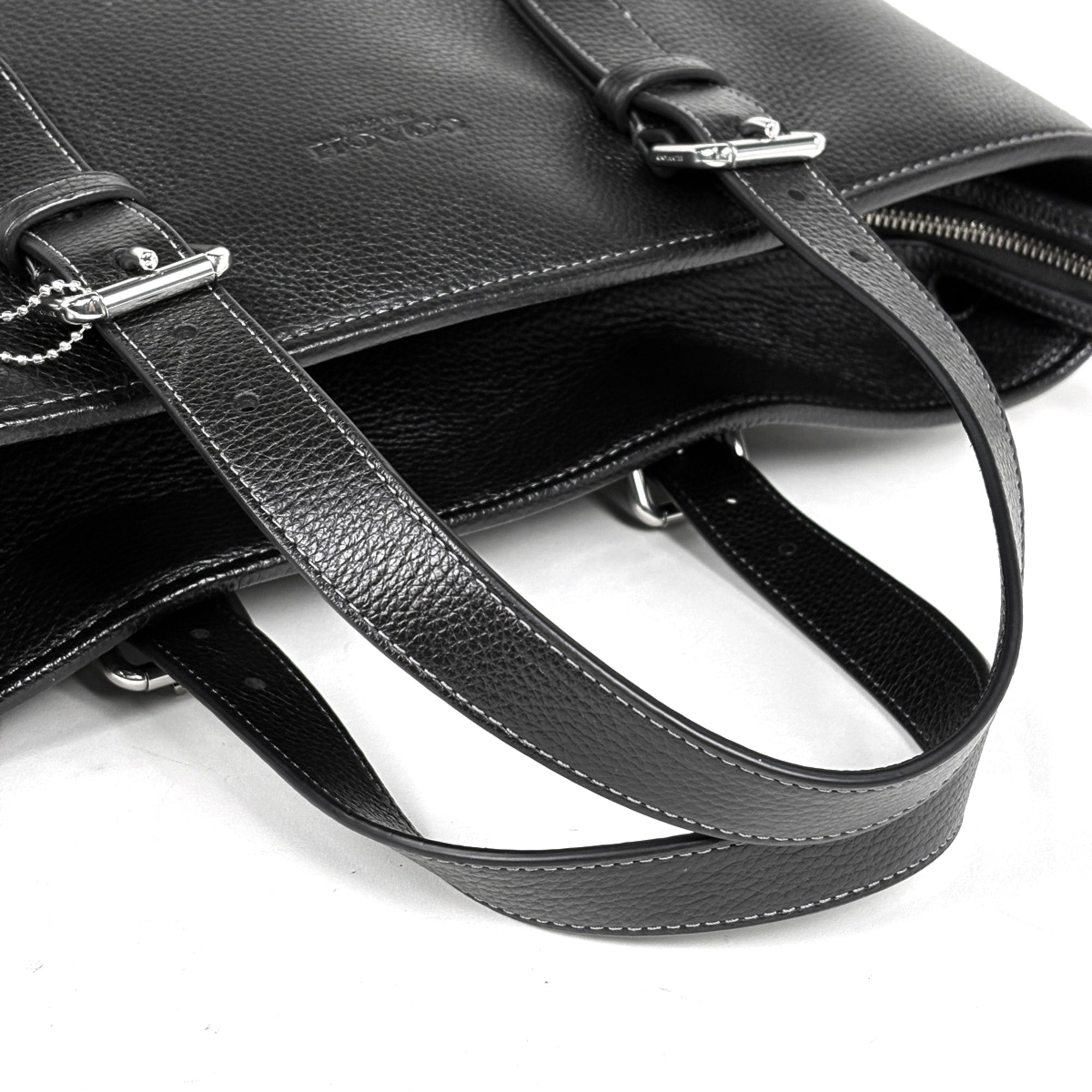 Coach Black Leather Handbag Shoulder Bag Tote Bag (Pre-Owned)