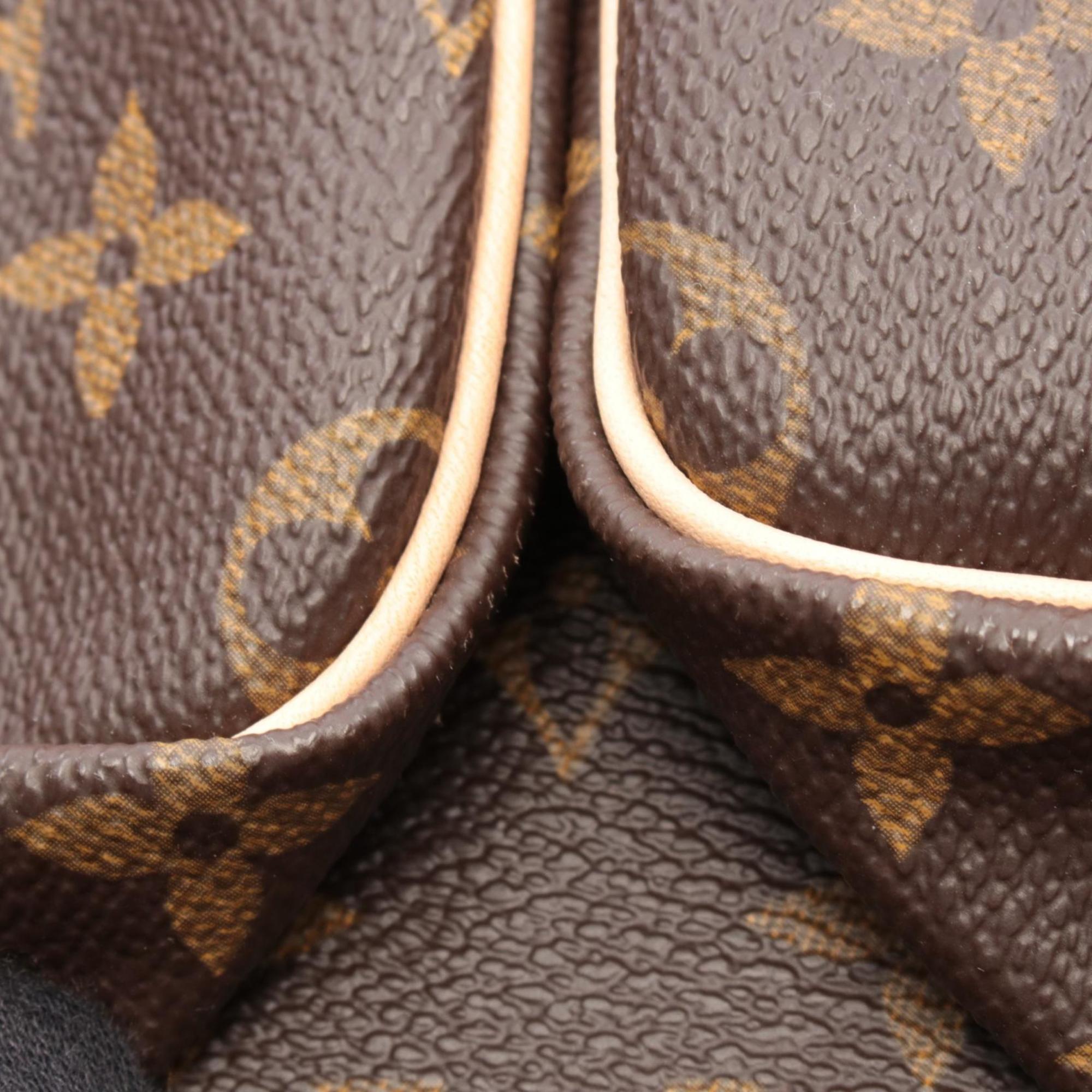 Louis Vuitton Brown Coated Canvas Leather Boston Bag Handbag (Pre-Owned)