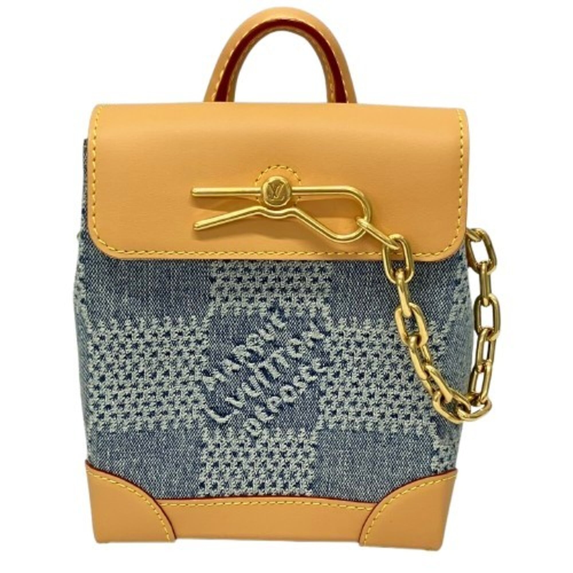 Louis Vuitton Blue Denim Leather Shoulder Bag (Pre-Owned)