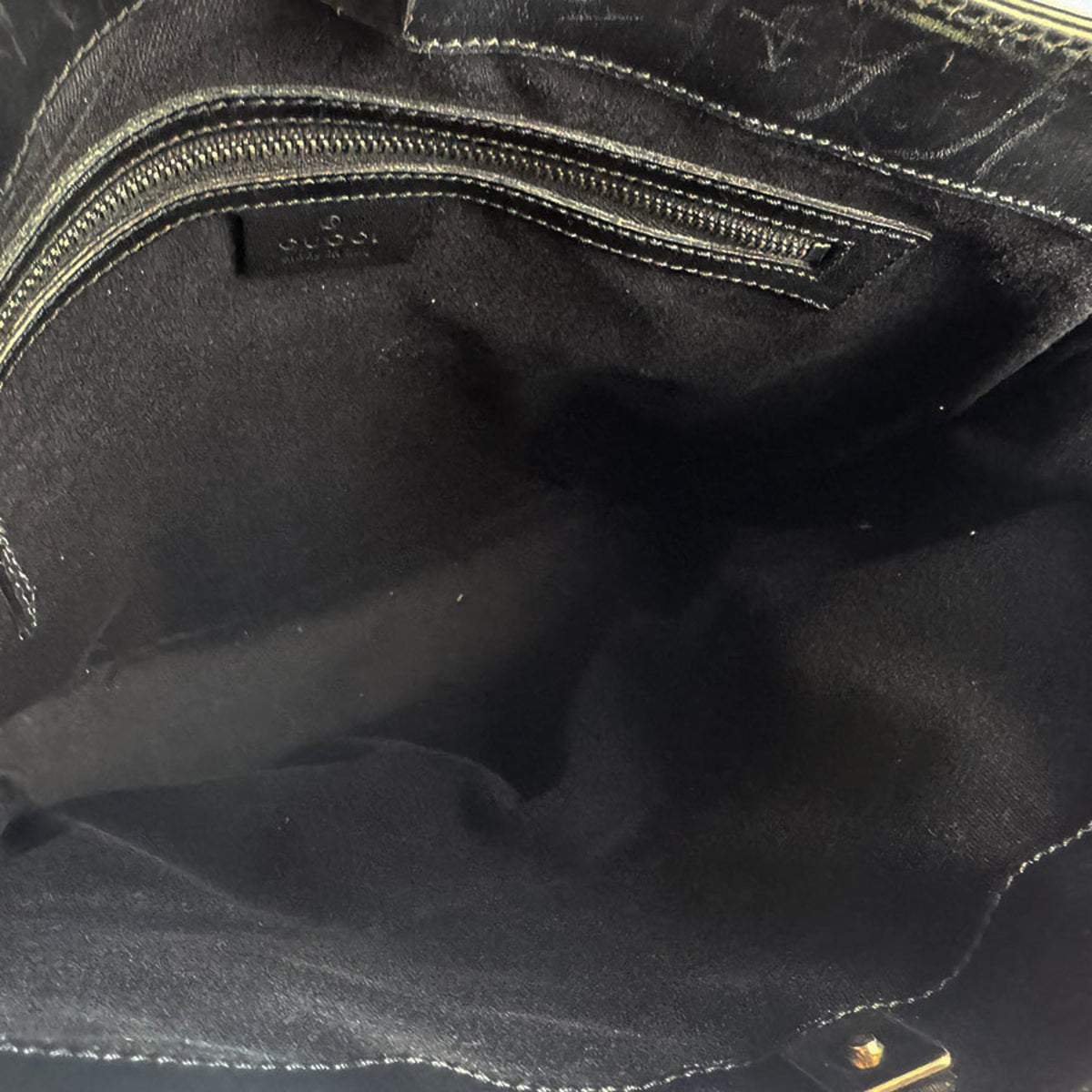 Gucci Black Gg Canvas Leather Shoulder Bag (Pre-Owned)