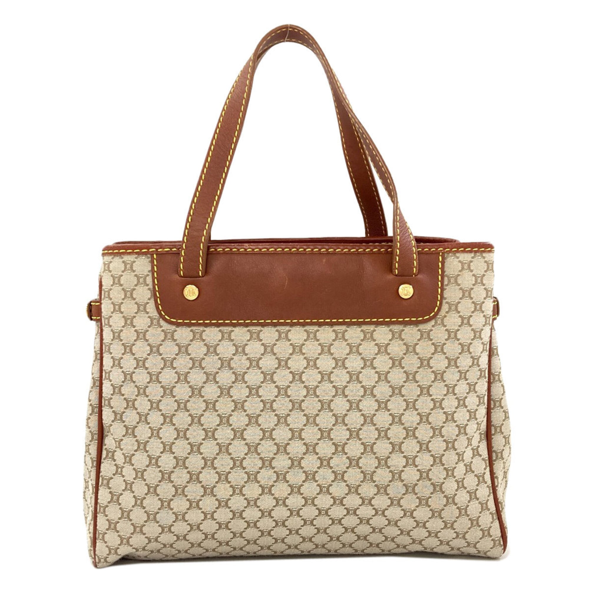 Celine Macadam Brown Canvas Handbag (Pre-Owned)