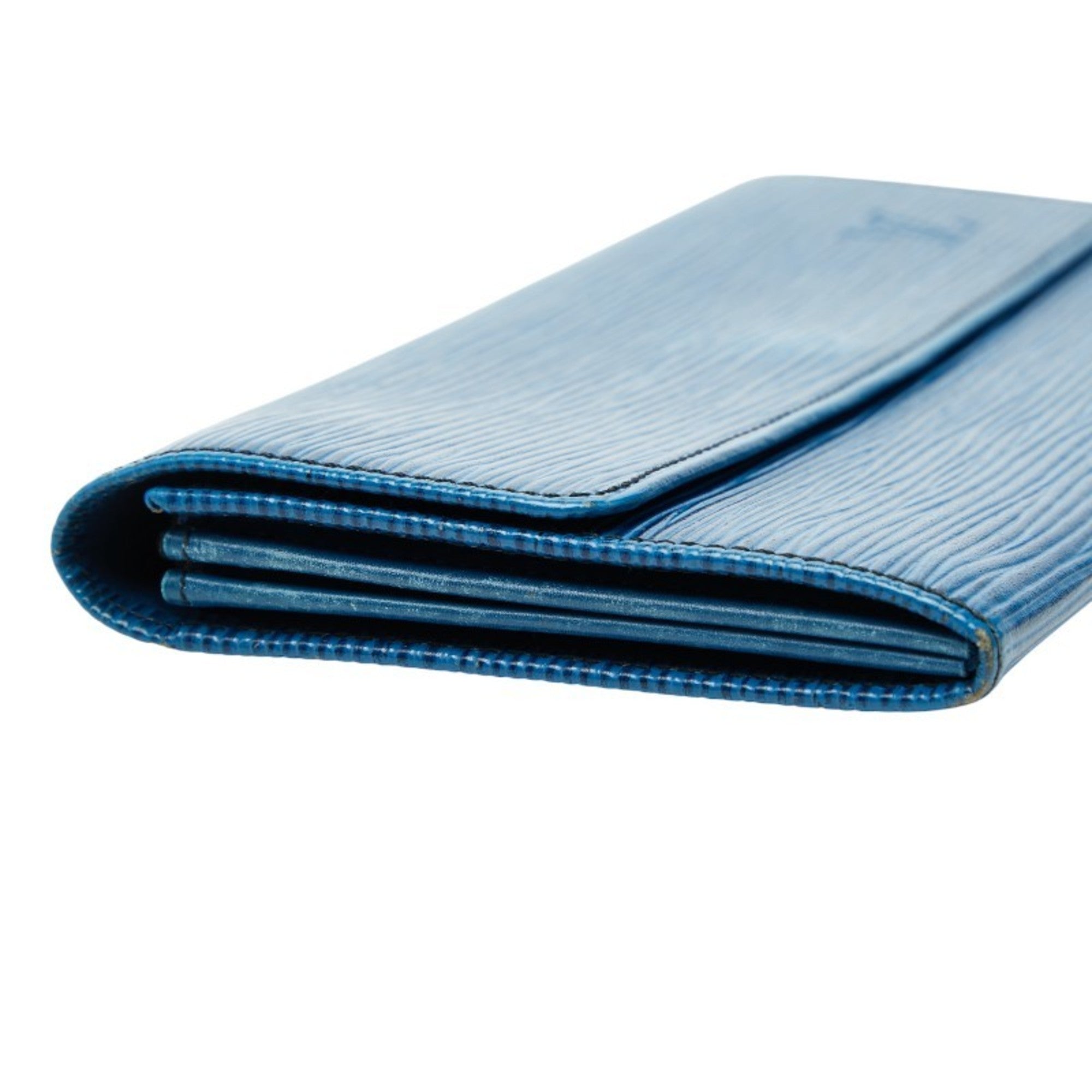 Louis Vuitton Epi Toledo Blue Leather Long Wallet (Bi-Fold) (Pre-Owned)