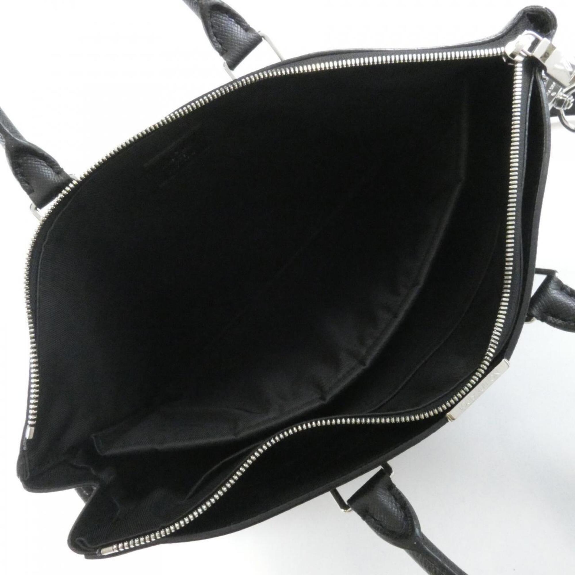 Louis Vuitton Black Leather Briefcase Handbag (Pre-Owned)
