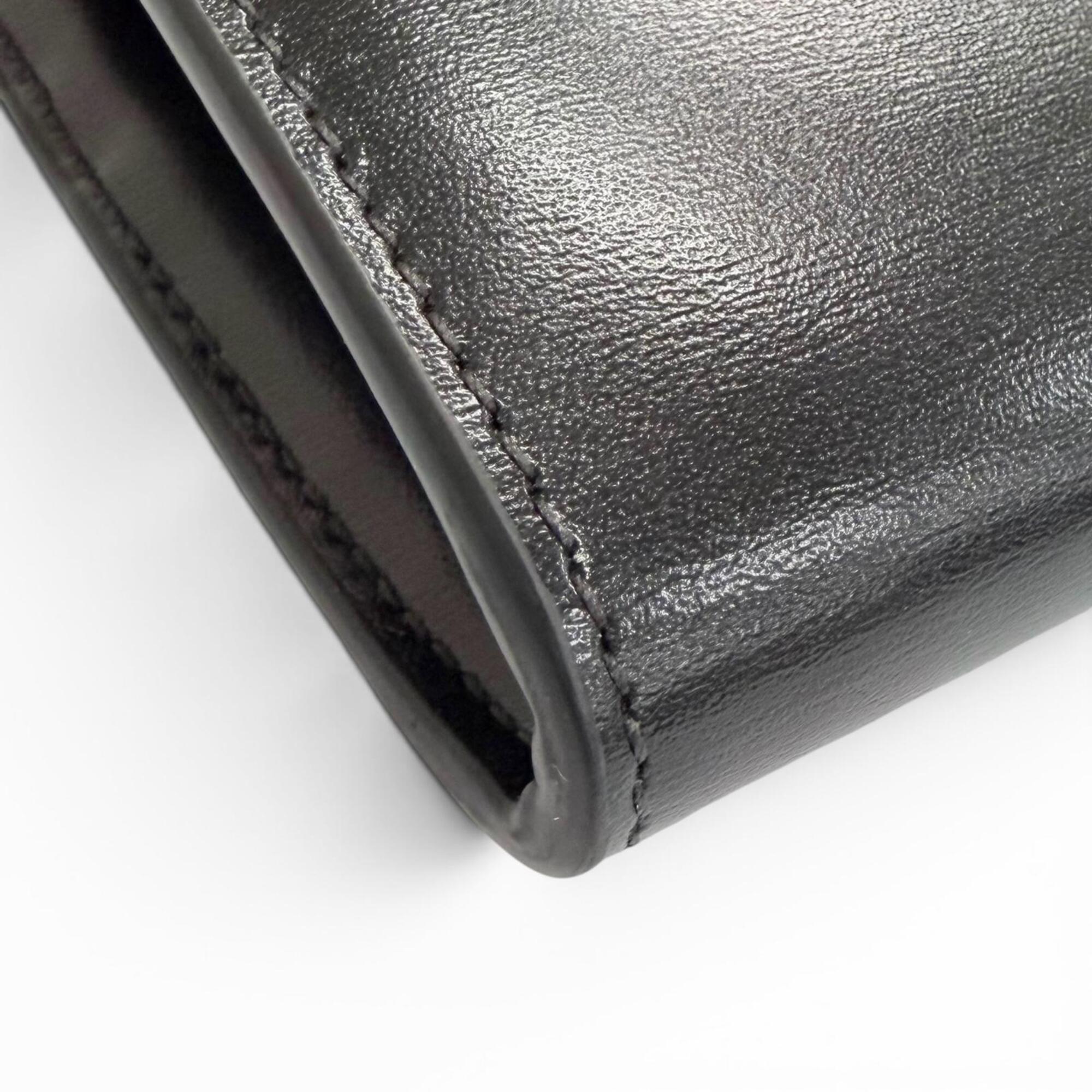 Celine Black Leather Long Wallet (Bi-Fold) (Pre-Owned)