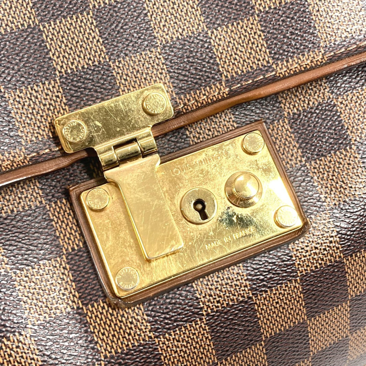 Louis Vuitton Damier Brown Damier Canvas Handbag Tote Bag (Pre-Owned)