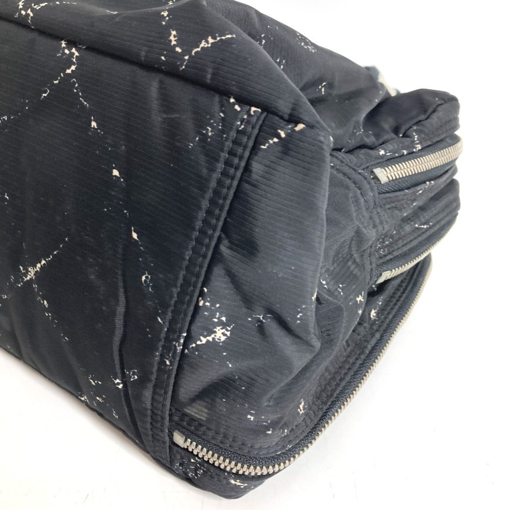 Chanel Travel Line Black Nylon Handbag (Pre-Owned)