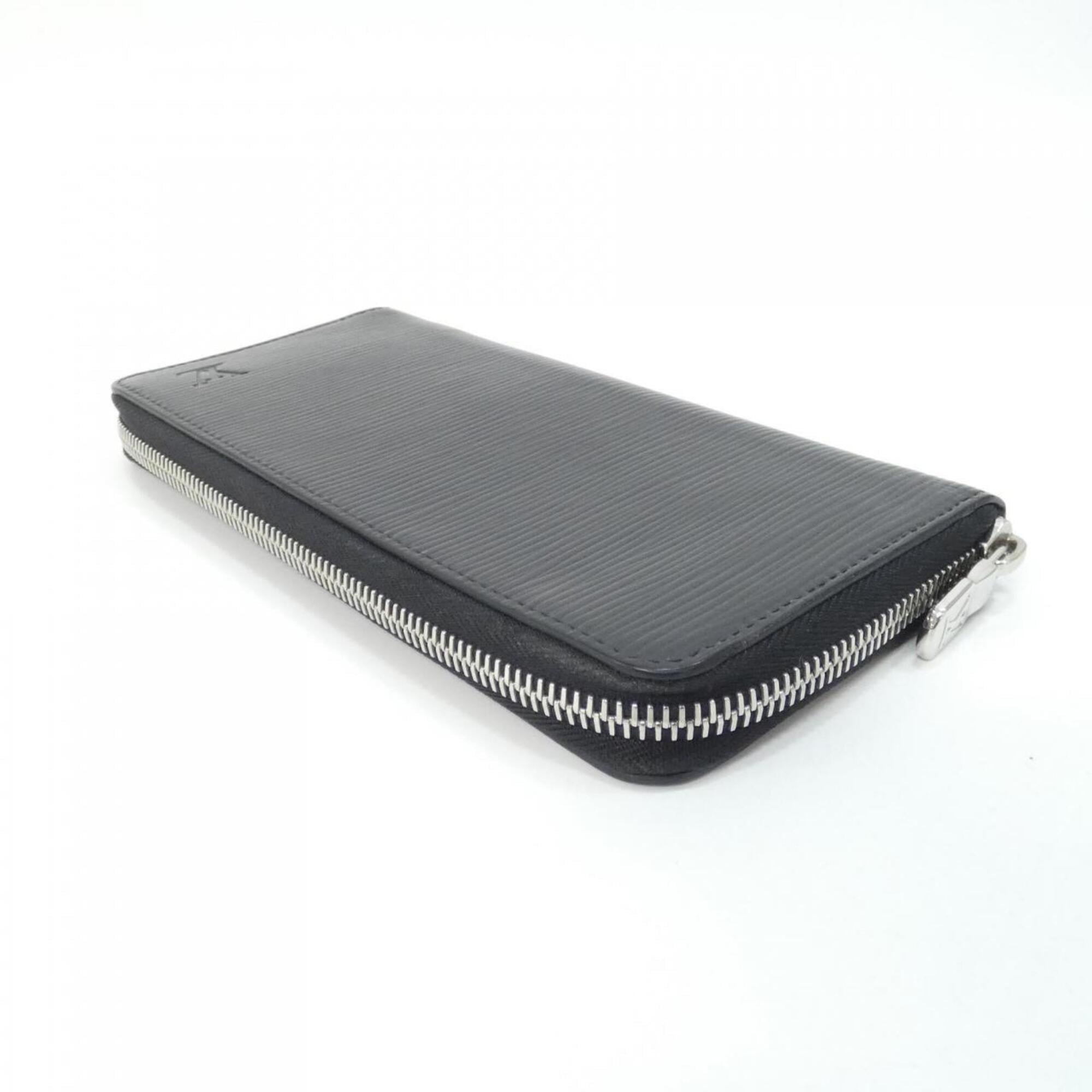 Louis Vuitton Black Leather Long Wallet (Bi-Fold) (Pre-Owned)