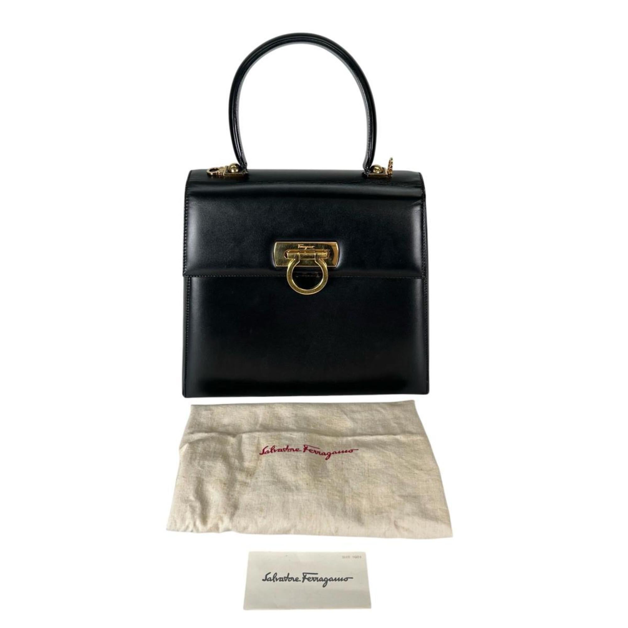 Salvatore Ferragamo Black Leather Handbag (Pre-Owned)