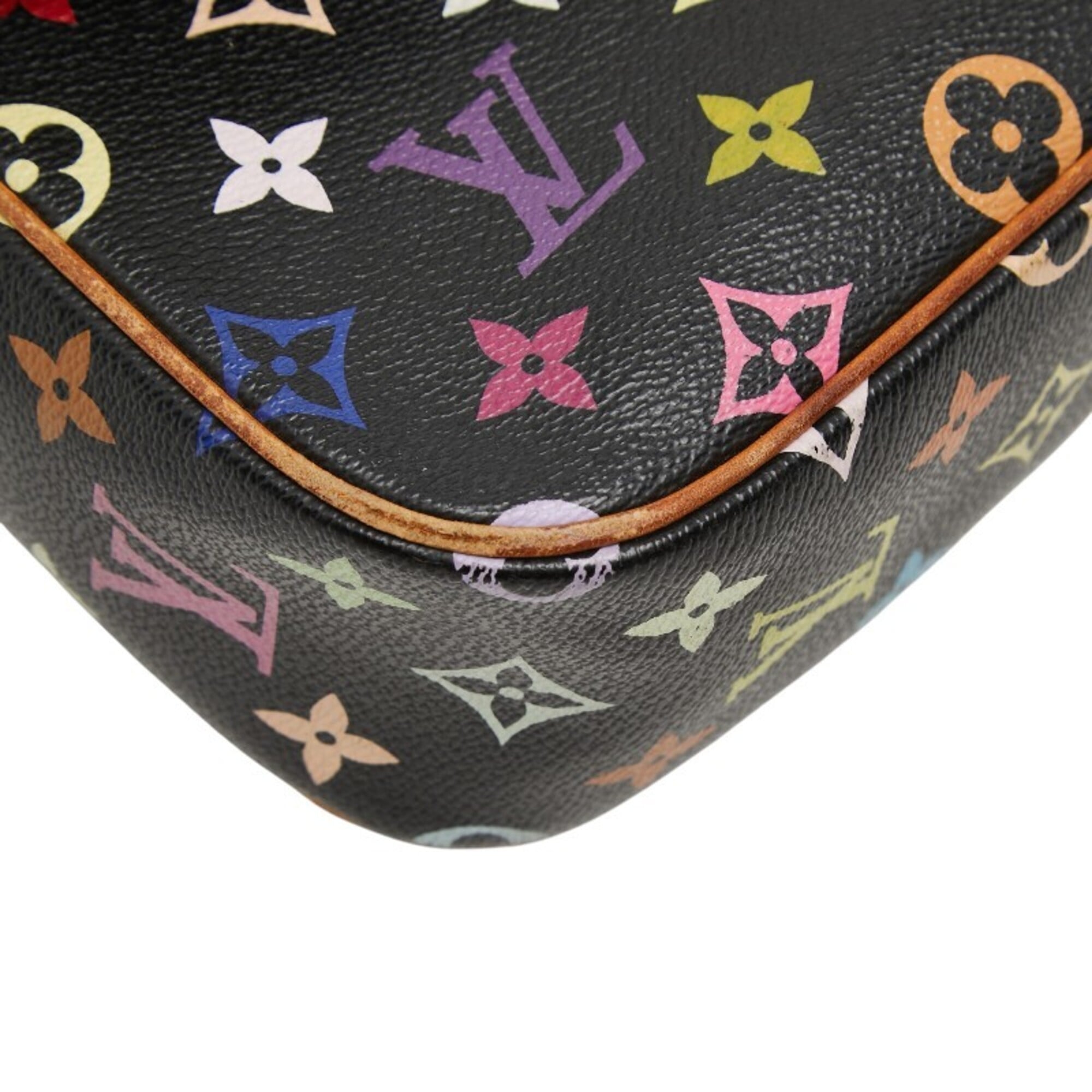 Louis Vuitton Black Brown Pvc Leather Shoulder Bag (Pre-Owned)