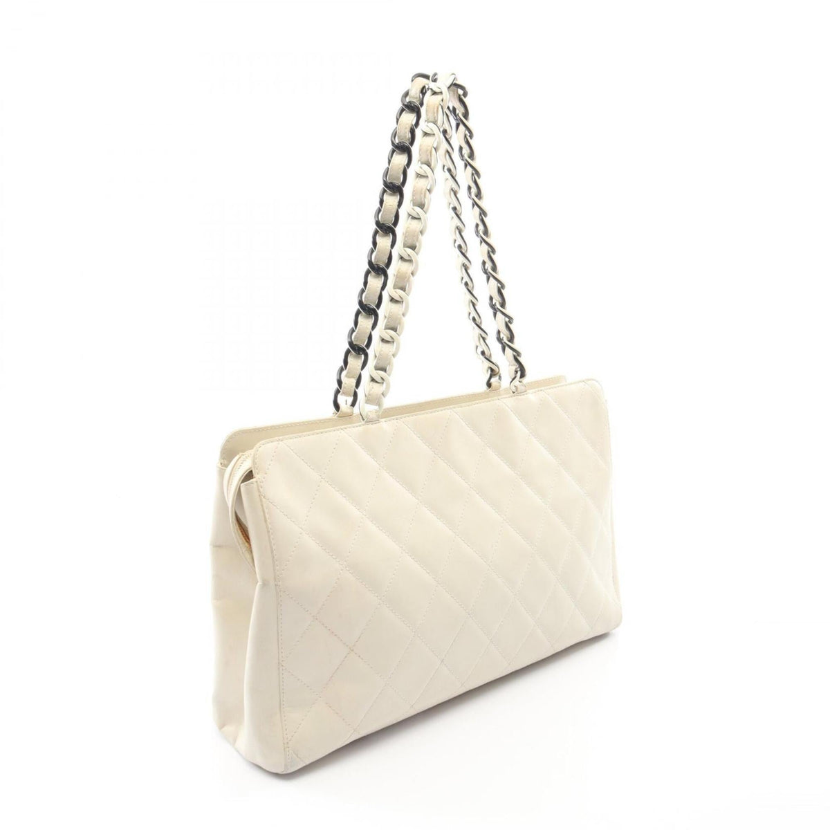 Chanel White Leather Handbag Tote Bag (Pre-Owned)