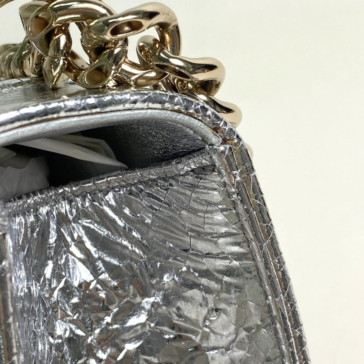 Christian Dior Silver Leather Shoulder Bag (Pre-Owned)