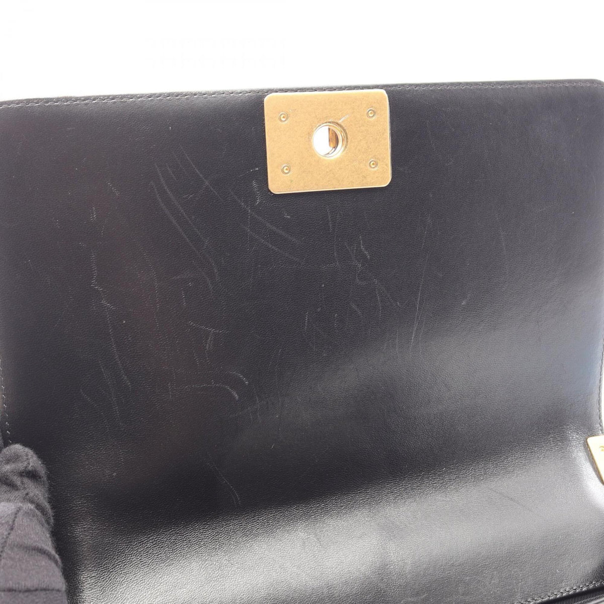 Chanel Black Leather Handbag Shoulder Bag (Pre-Owned)