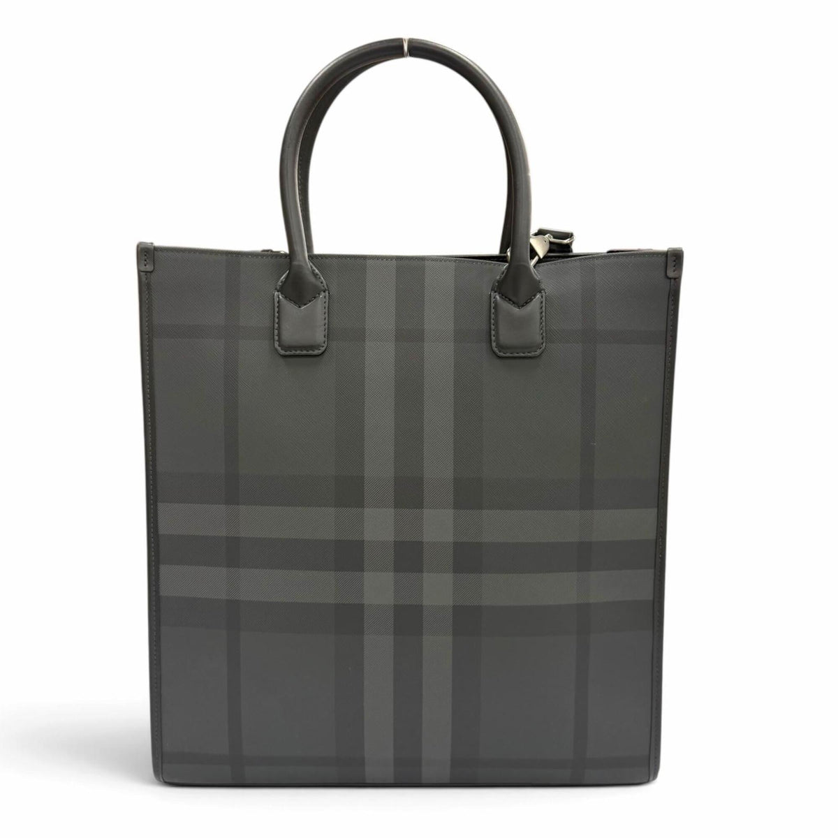 Burberry Black Coated Canvas Leather Tote Bag (Pre-Owned)