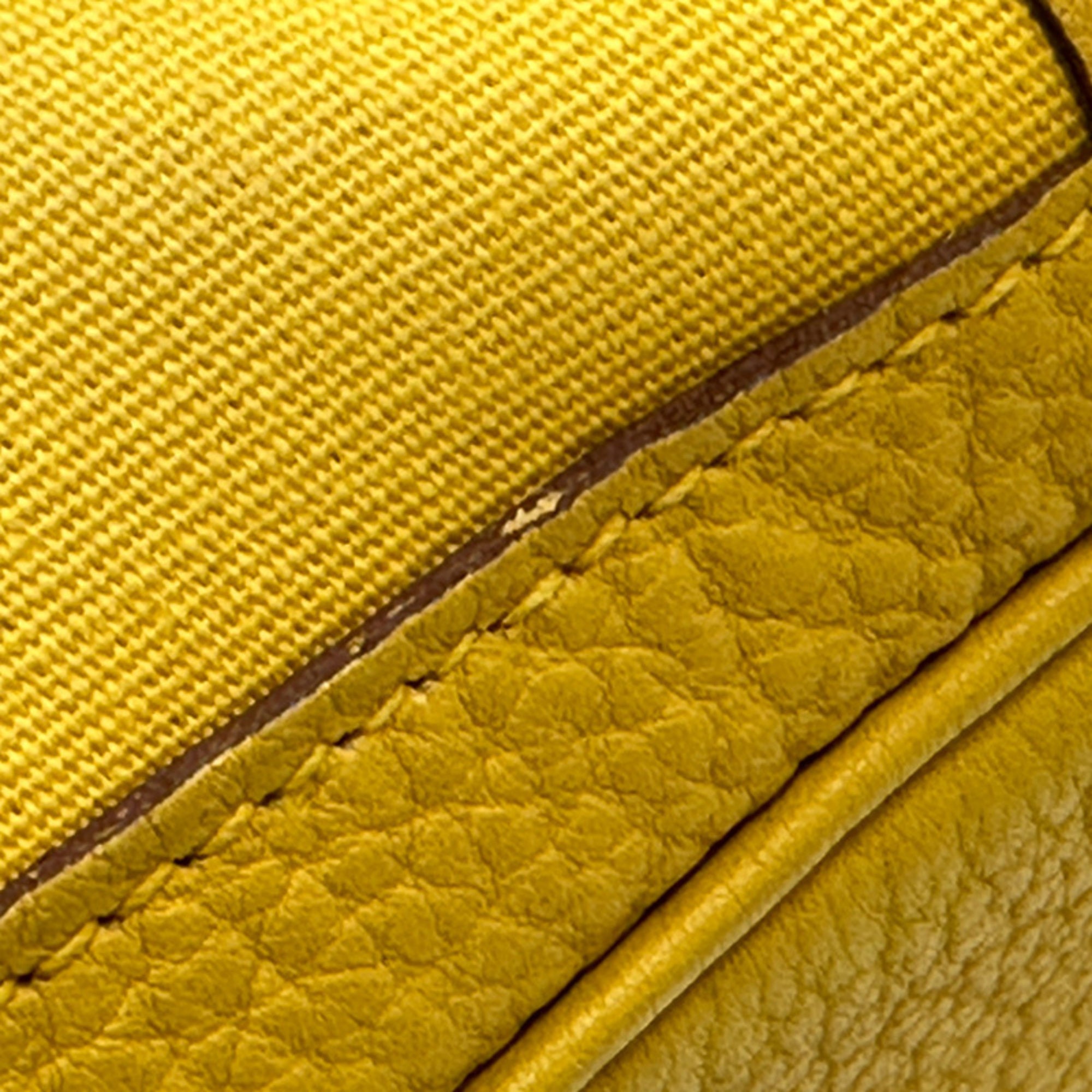 Hermes Yellow Toile Officier Tote Bag (Pre-Owned)