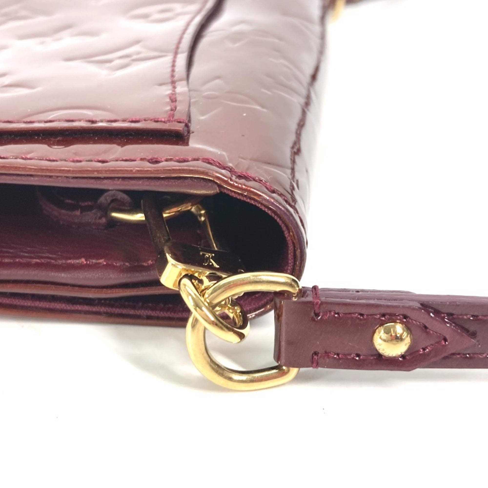 Louis Vuitton Monogram Vernis Purple Rouge Fauviste Monogram Vernis Clutch Bag Shoulder Bag (Pre-Owned)