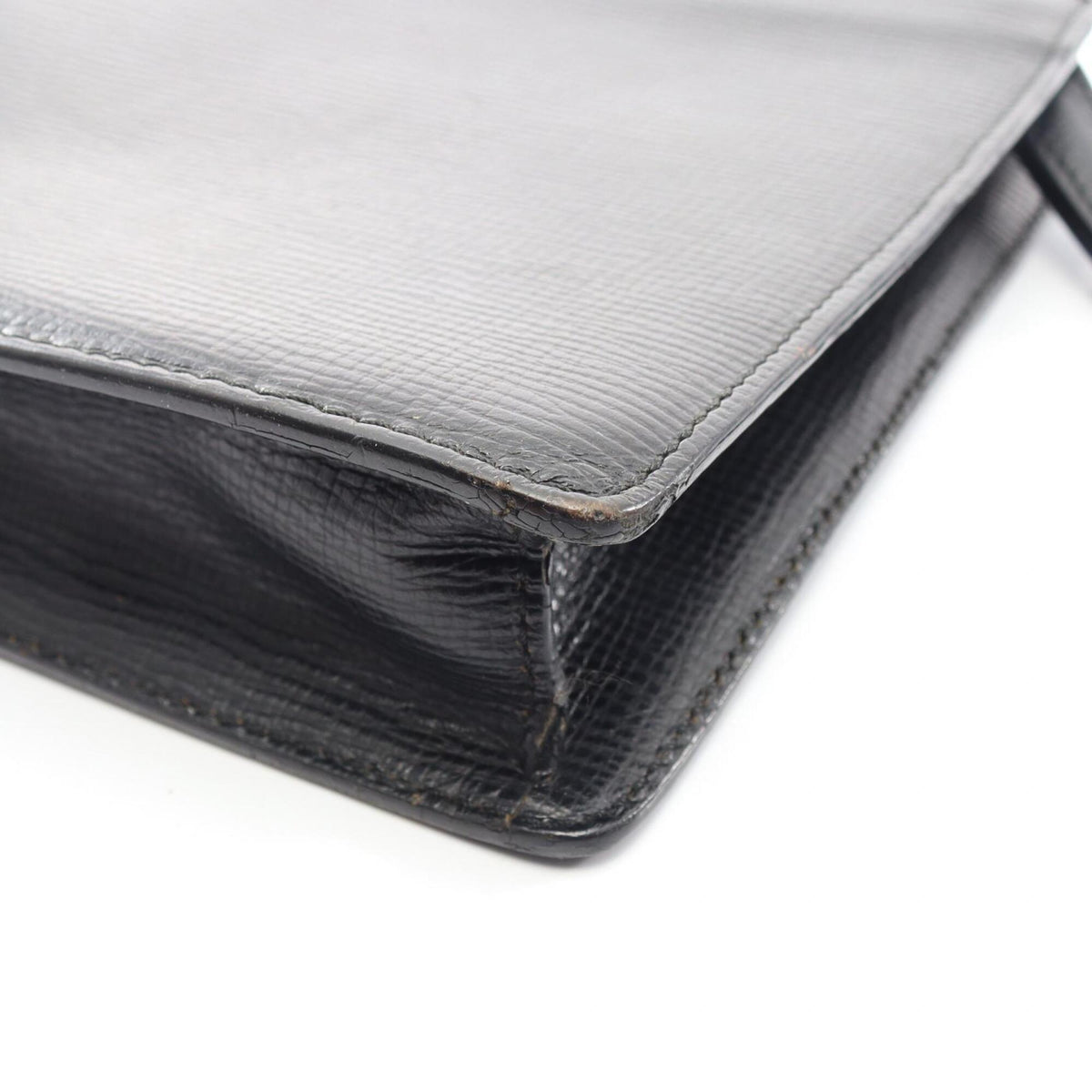 Loewe Black Leather Clutch Bag Handbag (Pre-Owned)
